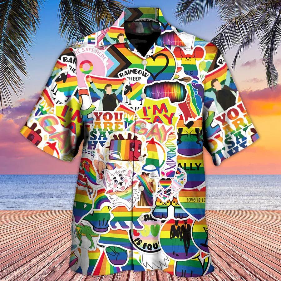 LGBT Aloha Hawaiian Shirt For Summer - LGBT Rainbow I'm Gay Hawaiian Shirt - Rainbow Hawaiian Shirt - Perfect Gift For LGBT - Amzanimalsgift