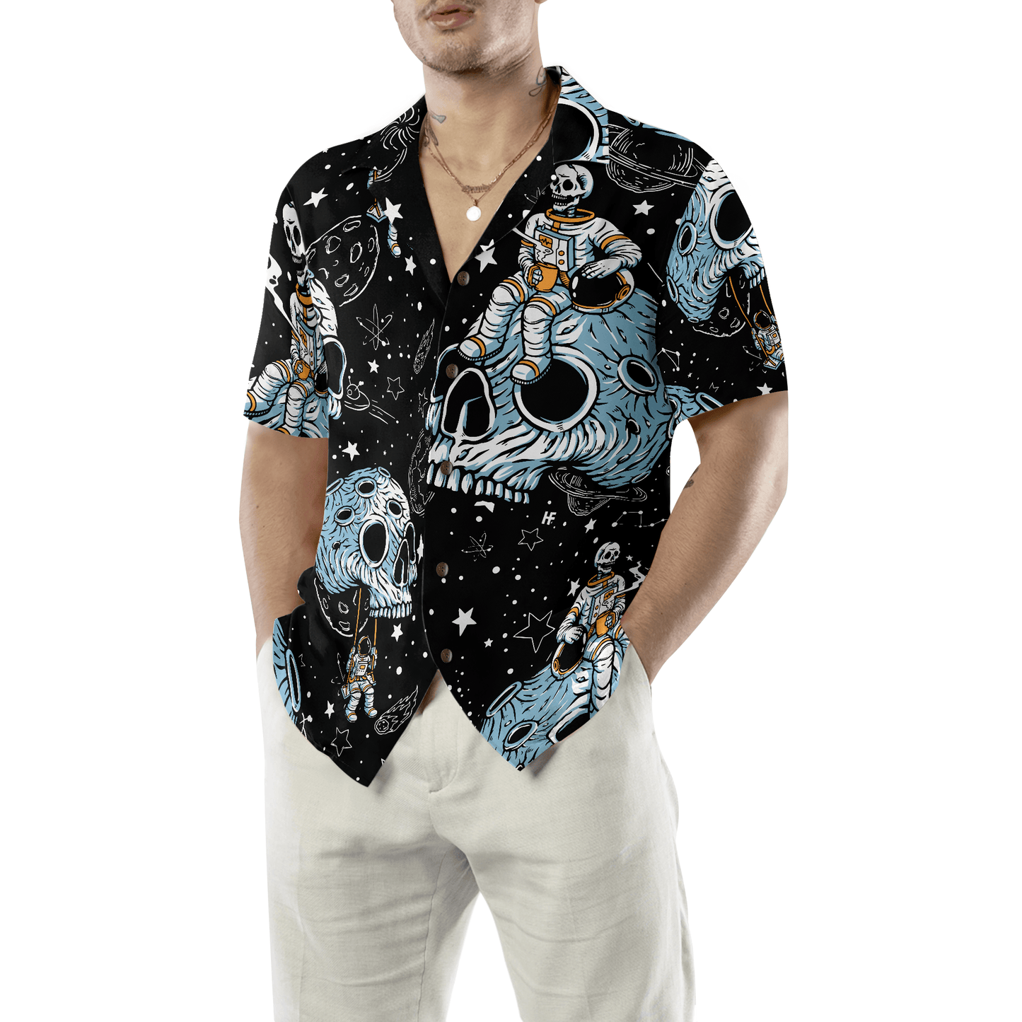 Lonely Skull Planet Outta Space Hawaiian Shirt, Colorful Summer Aloha Shirt For Men Women, Perfect Gift For Friend, Family, Husband, Wife - Amzanimalsgift