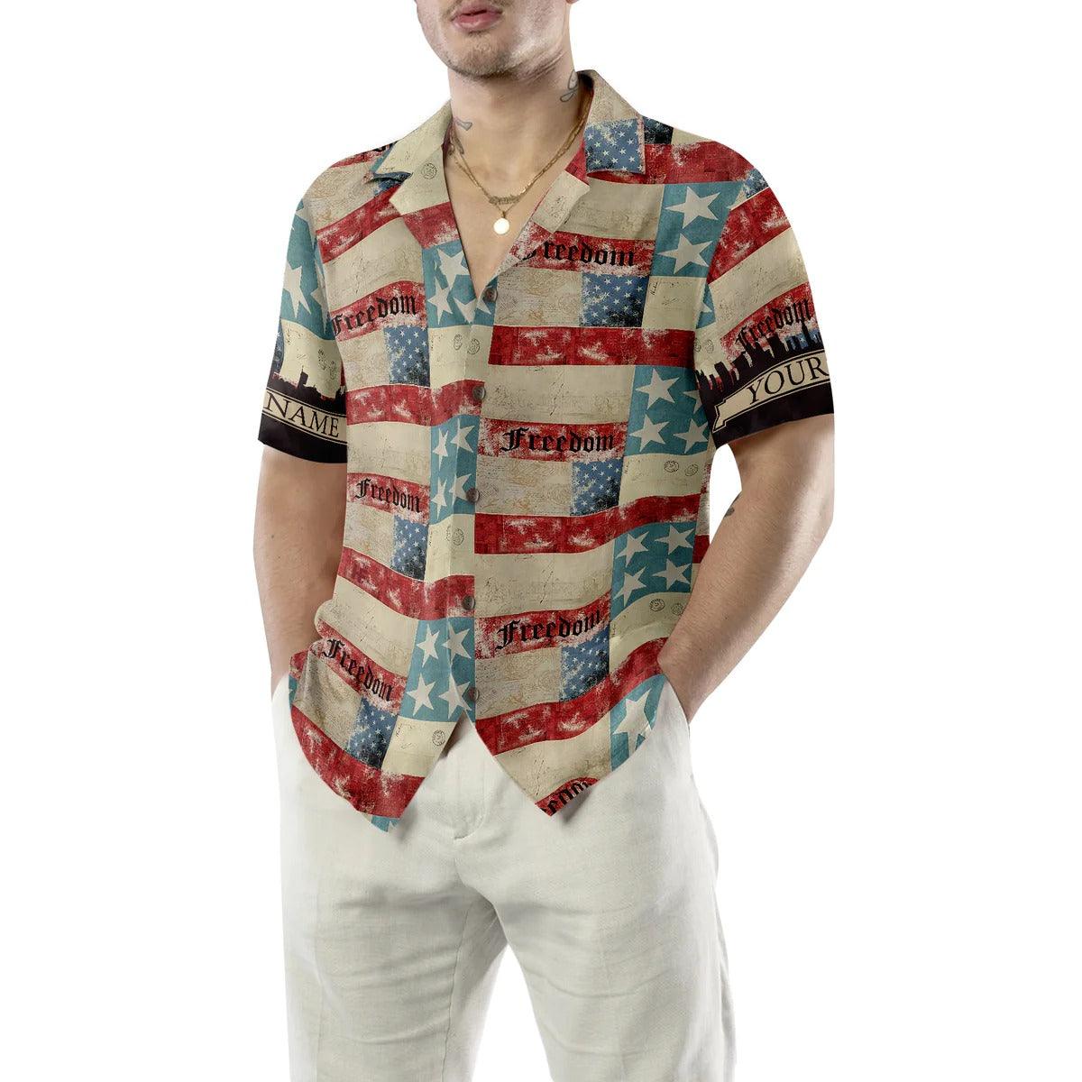 Made In USA Classic Vintage Custom Hawaiian Shirt, Made In USA Hawaiian Shirt, Custom Aloha Shirt - Perfect Gift For Men, Women, Friend, Family - Amzanimalsgift