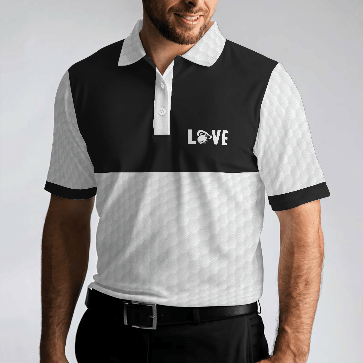 Men Golf Polo Shirt - Golf Is My Therapy Golf Polo Shirt, Black And White Golf Love Men Golf Polo Shirt - Perfect Polo Shirt For Men, Golfers - Amzanimalsgift
