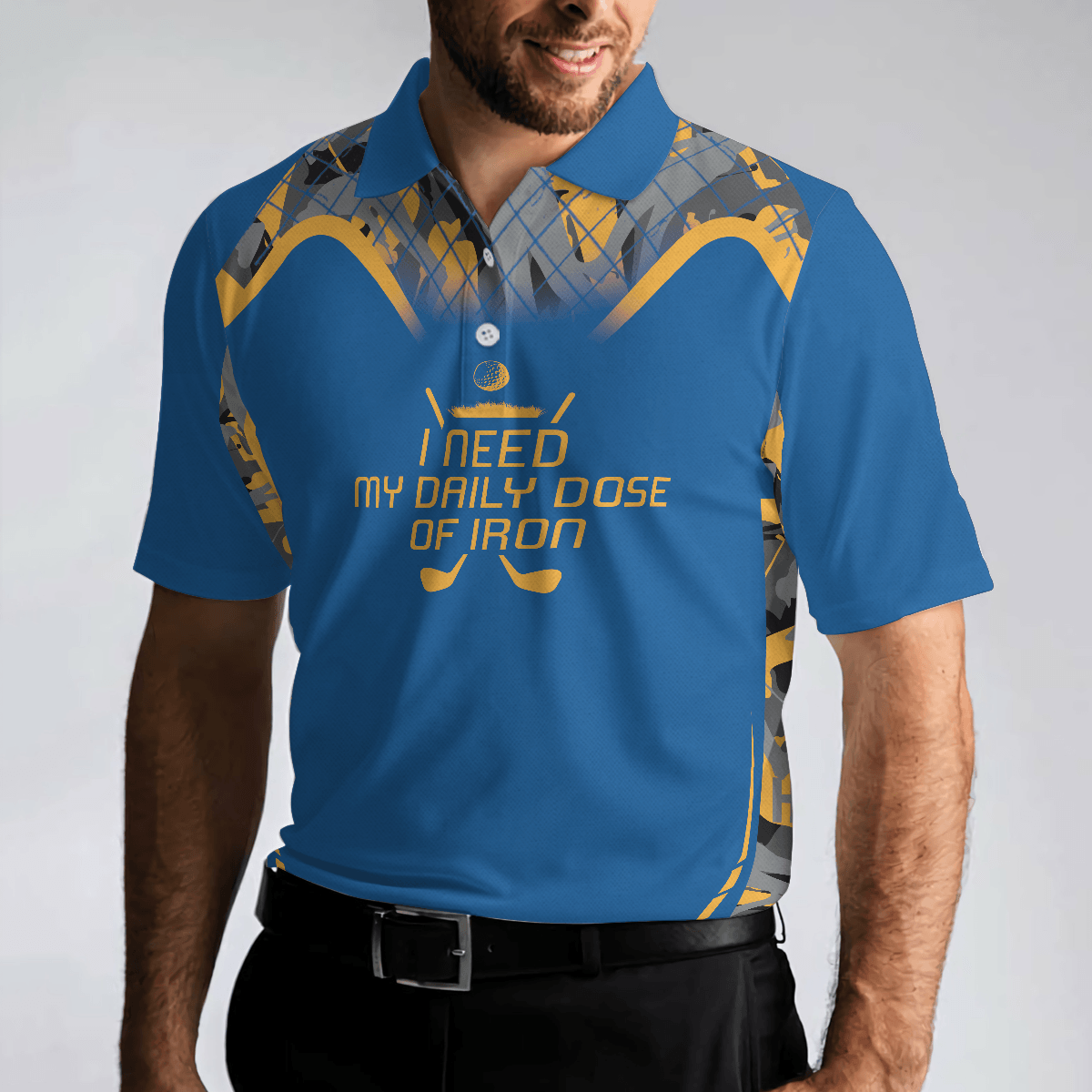 Men Golf Polo Shirt - I Need My Daily Dose Of Iro Polo Shirt, Camouflage Sport Polo Shirt, Best Golf Shirt For Men, Golfers - Amzanimalsgift