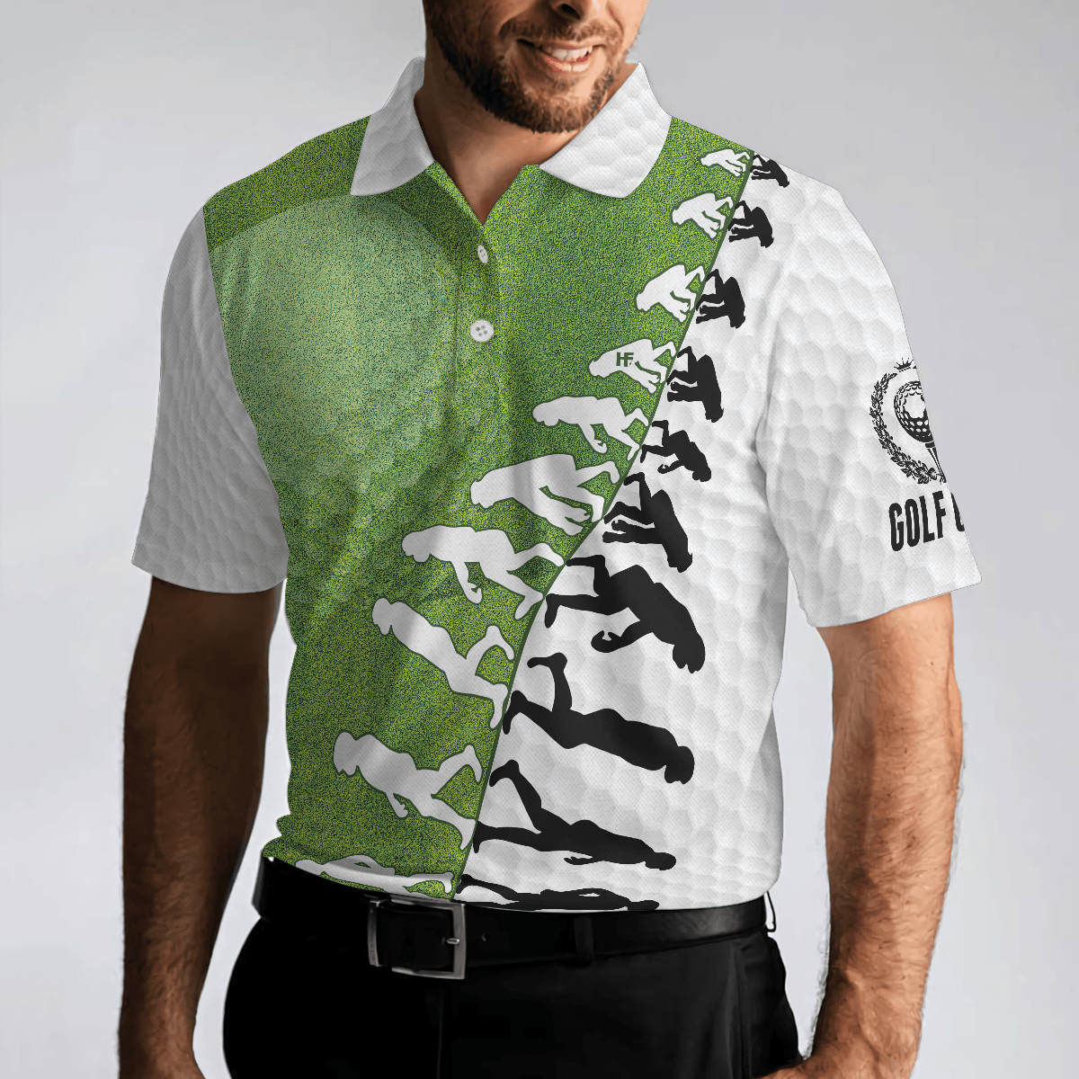 Men Golf Polo Shirt - The Evolution Of Golfer Through Generations Golf Polo Shirt, White And Green Golf Shirt - Perfect Gift For Men - Amzanimalsgift
