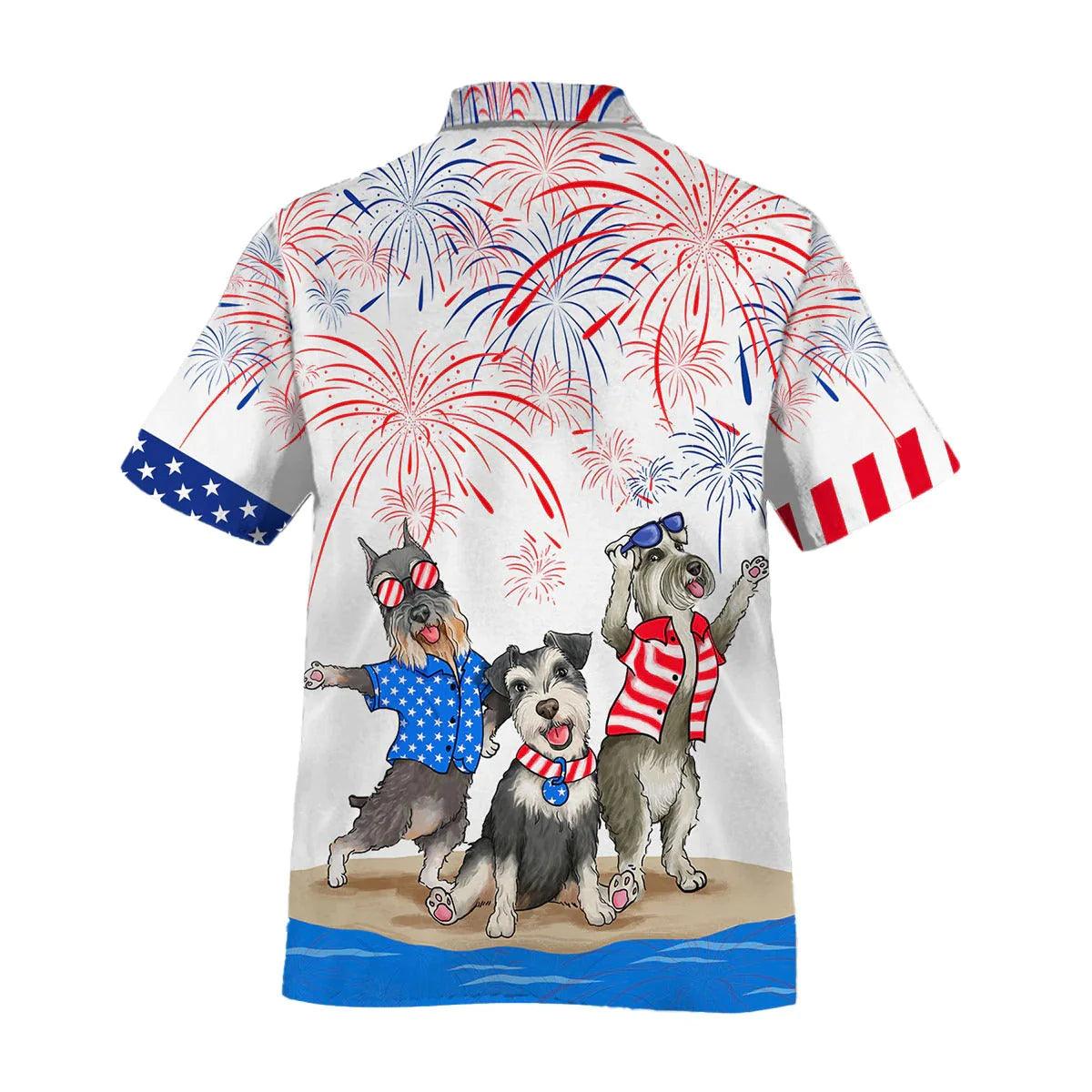 Miniature Schnauzer Aloha Hawaiian Shirts For Summer, Independence Day Is Coming USA Flag Hawaiian Shirt For Men Women, 4th July Gift For Dog Lovers - Amzanimalsgift