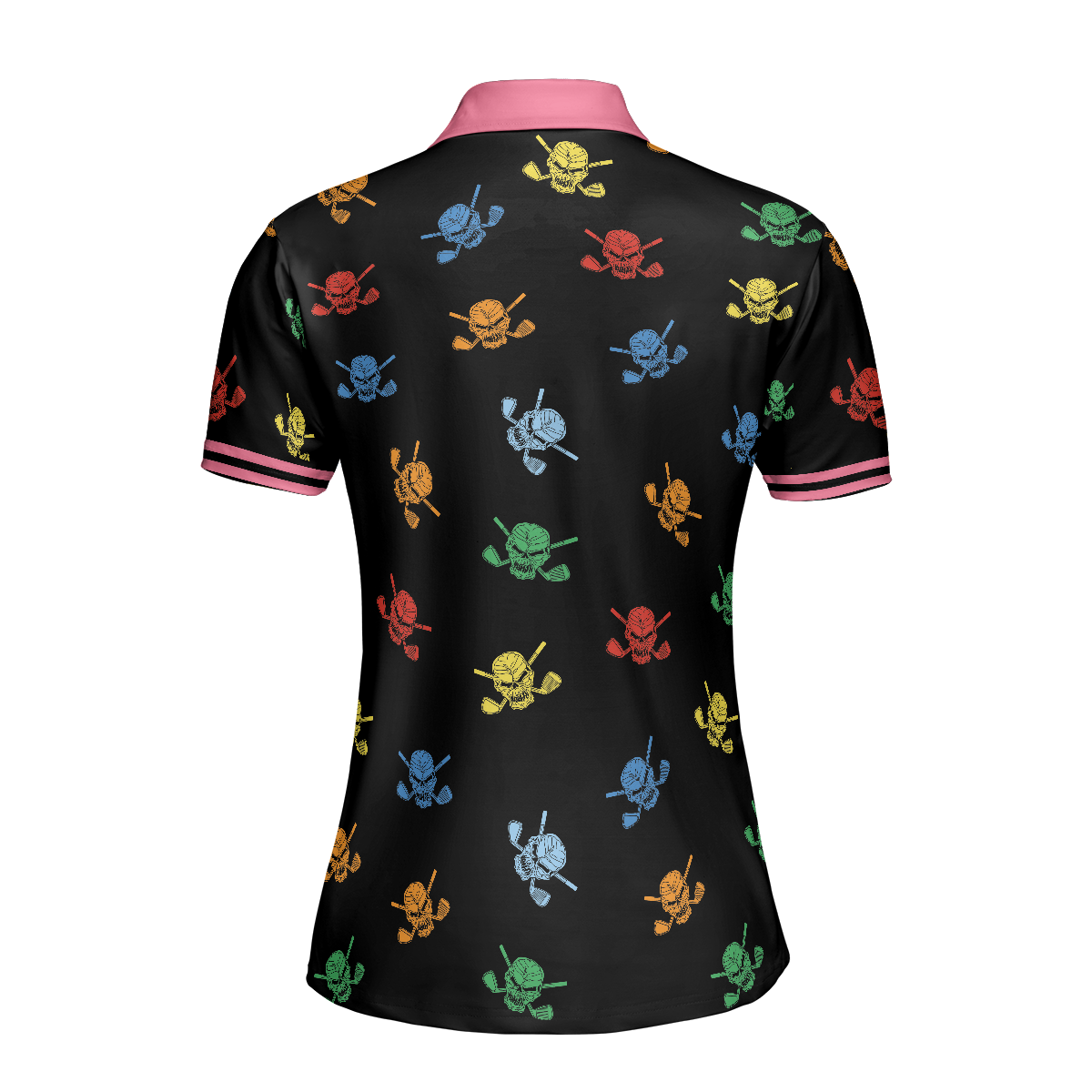 Golf Women Polo Shirt, Colorful Golf Skull Women Polo Shirts, Simple Golf Shirt Design Gift For Female Golfers, Ladies, Golf Lovers