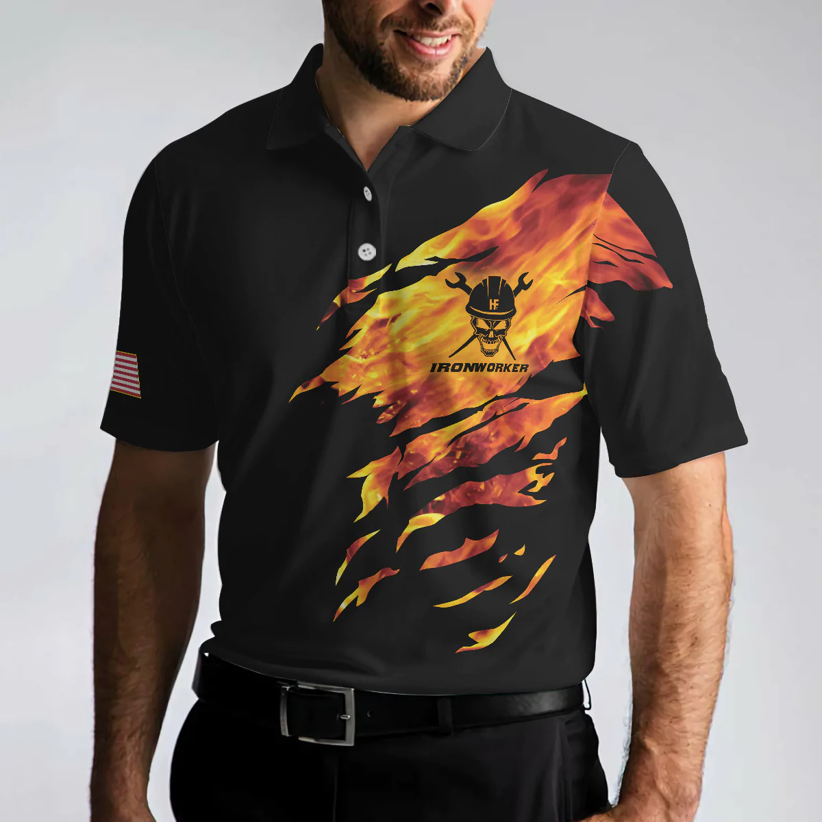 Men Ironworker Polo Shirt - Skull Ironworker Polo Shirt, Ironworker My Craft Allows Me To Build Anything Shirt For Men, Cool Gift For Ironworker Lovers