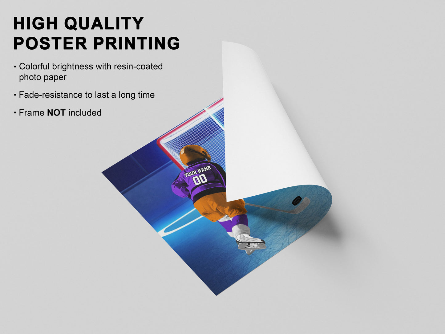 Personalized Ice Hockey Wall Art Canvas, Gifts For Son,Grandson With Custom Canvas Decor