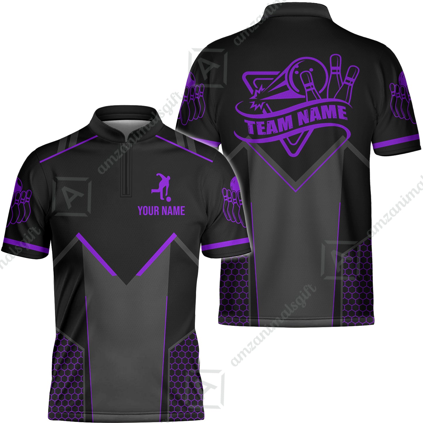 Customized Bowling Jersey Shirt, Bowling Esports Pattern Short Sleeve Jersey For Men Women Bowlers