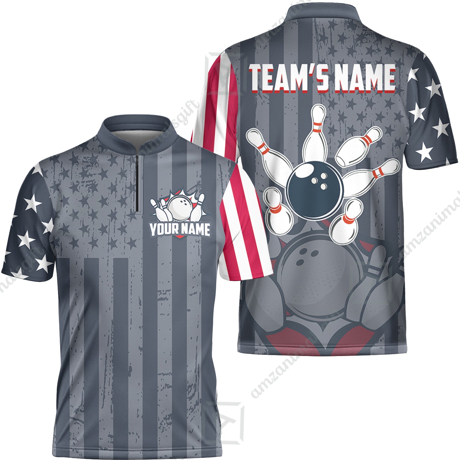 thumbnail image 2 of Fashion Bowling Ball Zip Jerseys With Wolf And Bowling Ball 2 of 12
