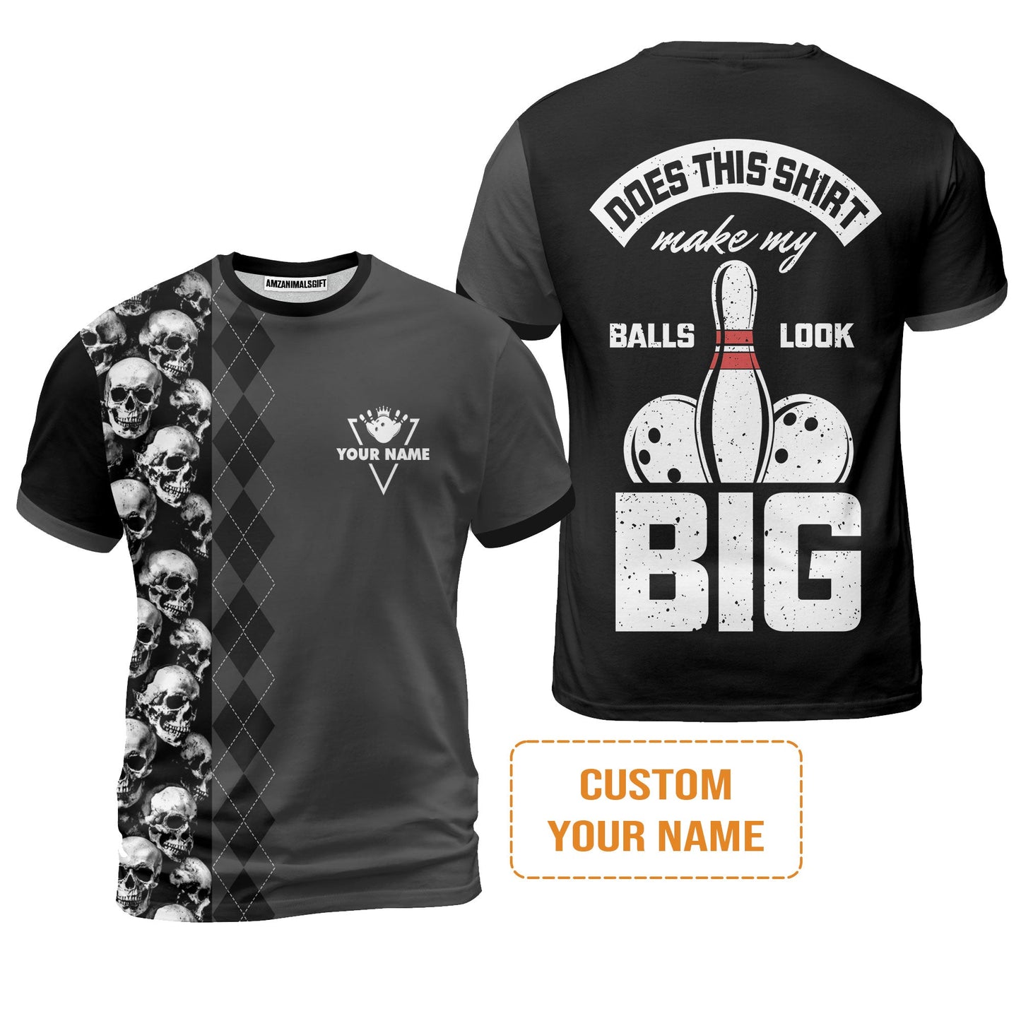 Bowling Custom Hoodie - Custom Name Bowling Does This Shirt Make My Ball Look Big Personalized Bowling Hoodie