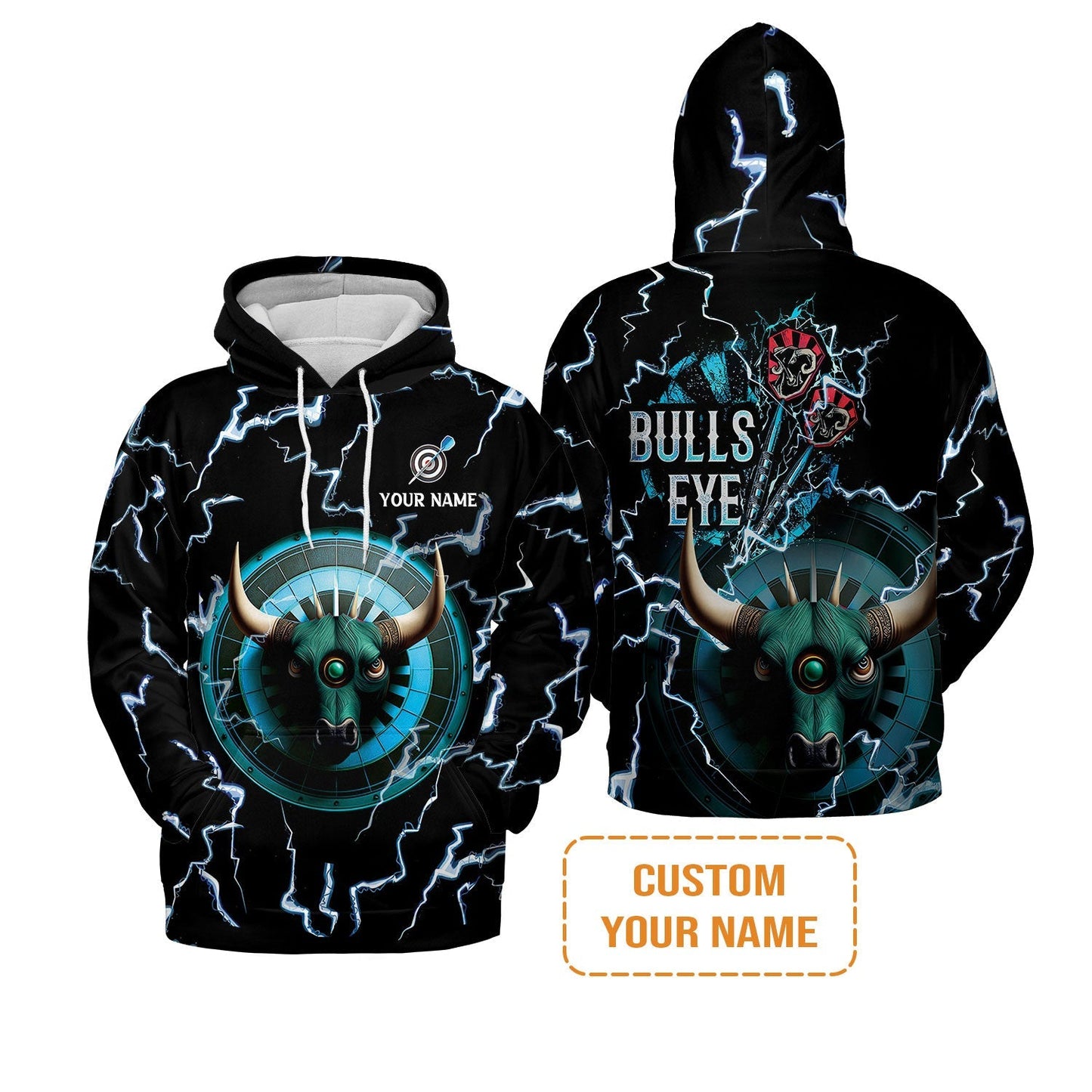 Customized Darts T-Shirt, Bullseye Dartboard, Personalized Name Darts And Bull T-Shirt For Men - Perfect Gift For Darts Lovers, Darts Players