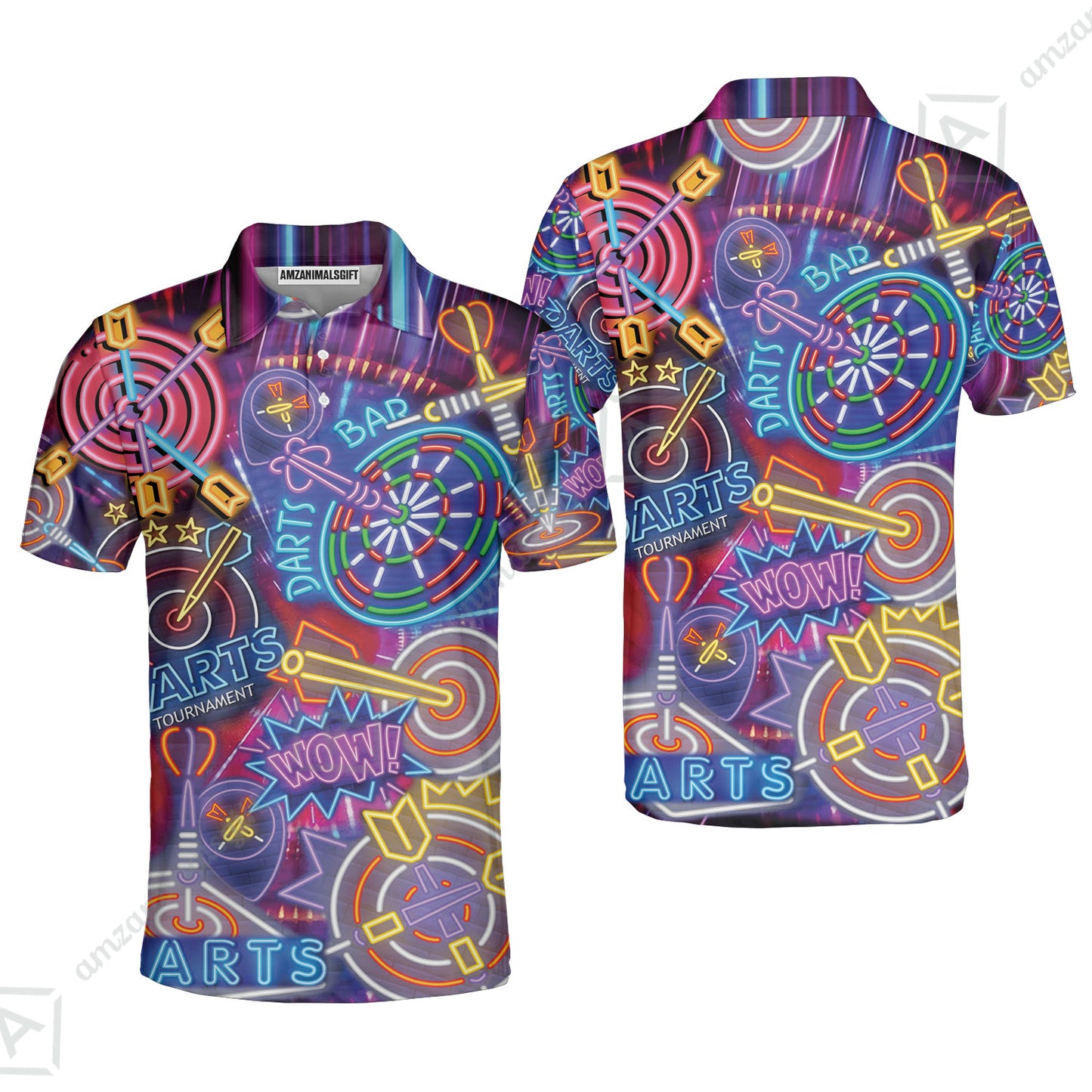 Darts T-Shirt, Neon Dartboard T-Shirt For Men Women, Gift For Friend, Darts Lovers, Team, Darts Players