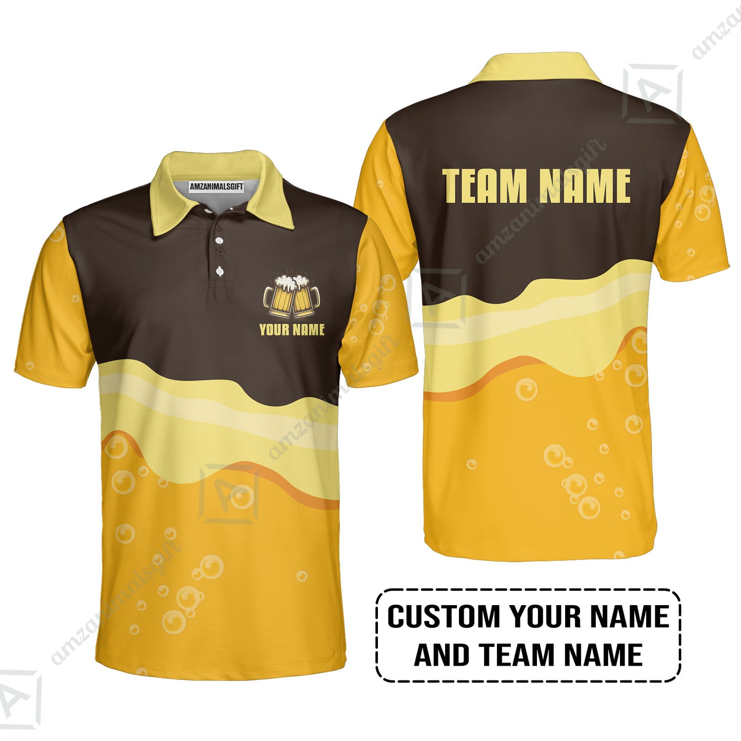 Custom Brown Orange Beer Pattern Design Oktoberfest Beer Festival Performance Baseball Jersey