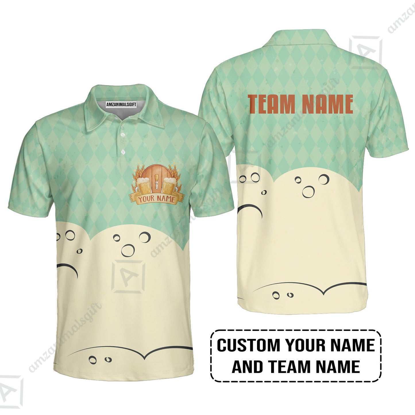 Custom Argyle Green Beer Pattern Design Oktoberfest Beer Festival Performance Baseball Jersey