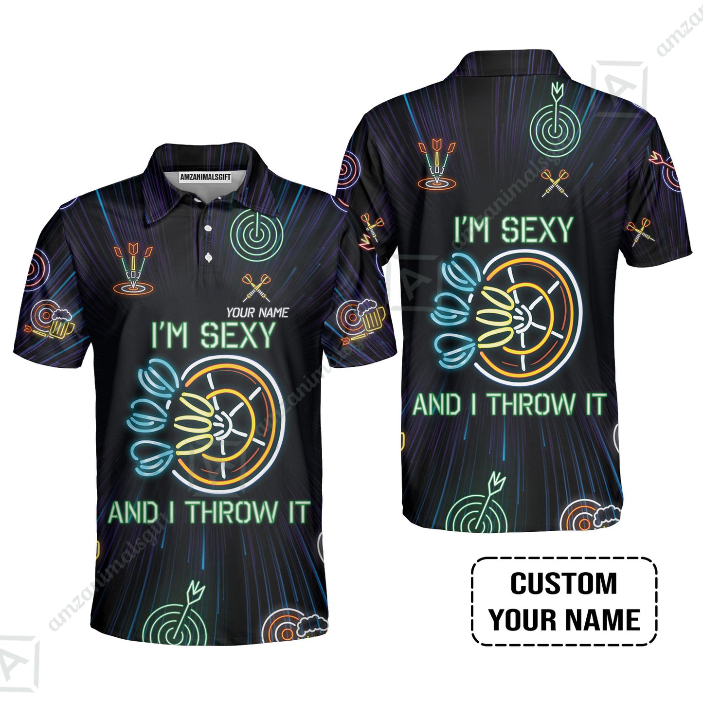 Customized Darts T-Shirt, Personalized I'm Sexy And I Throw It Darts T-Shirt