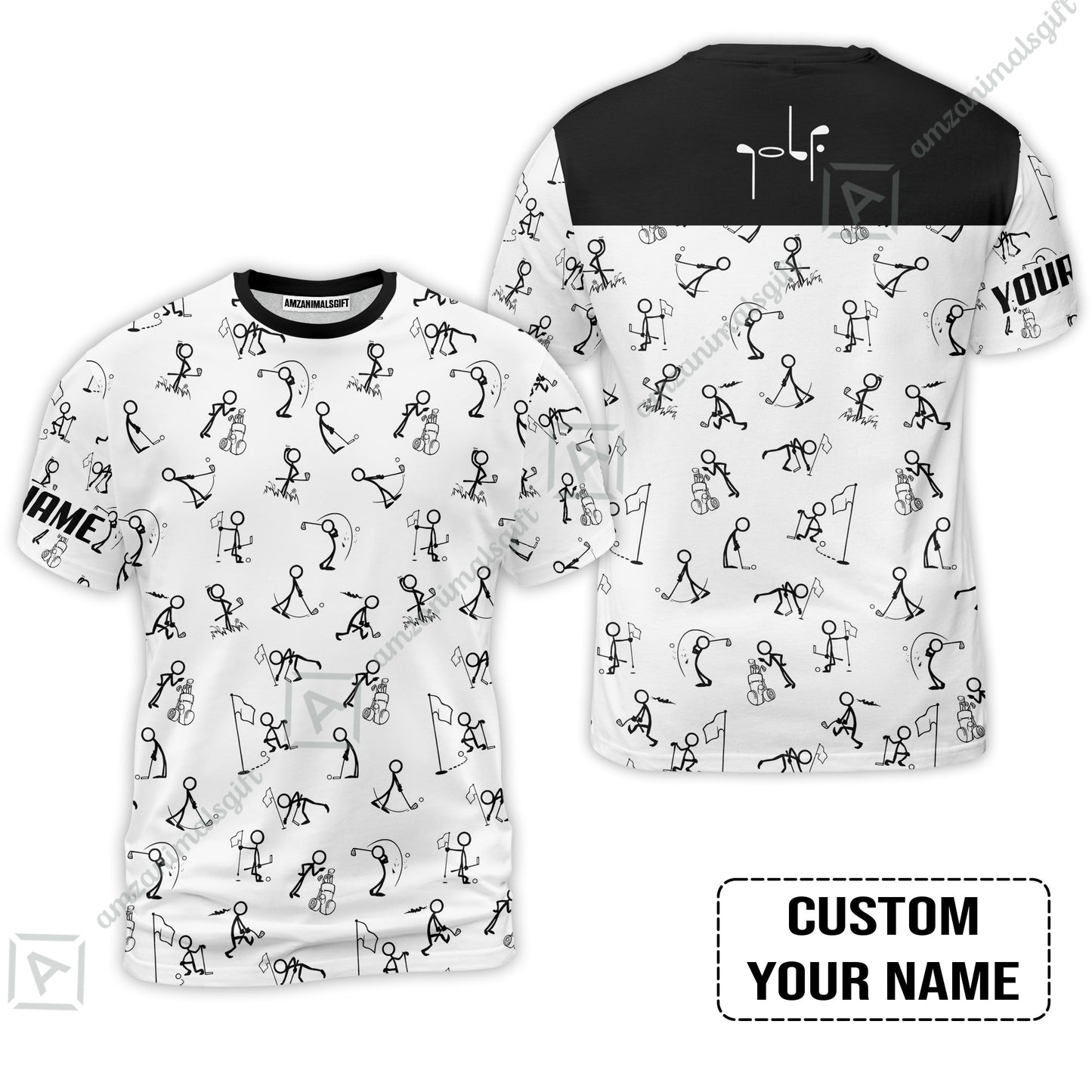 Golf Women Polo Shirt - Funny Golf Pattern Custom Name White Apparel - Personalized Gift For Golf Lover