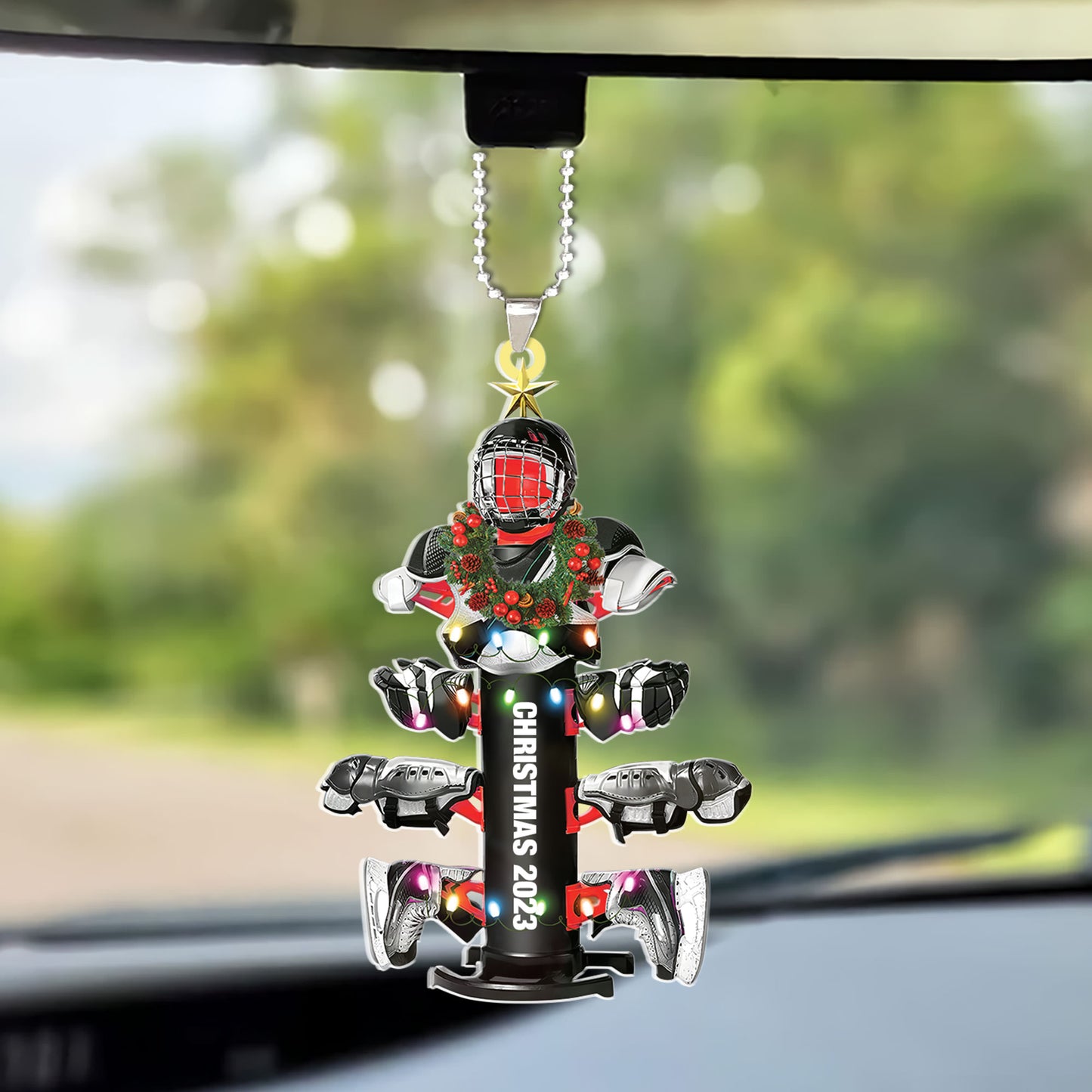 Custom Name Hockey Equipment Drying Stand Christmas Ornament Gift For Hockey Lover - Christmas Ornament Tree Decor