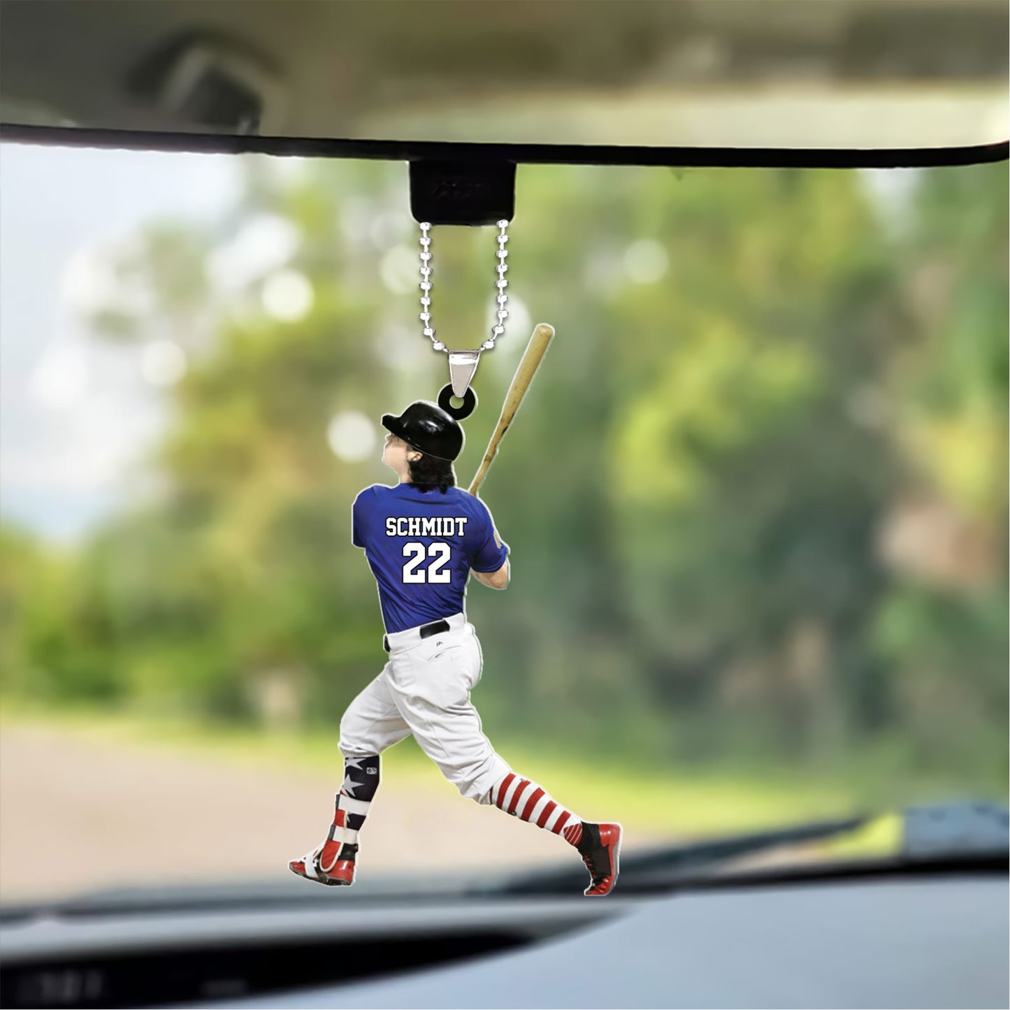 Personalized Baseball Player Christmas Acrylic Keychain - Great Gift Idea For Baseball Lovers