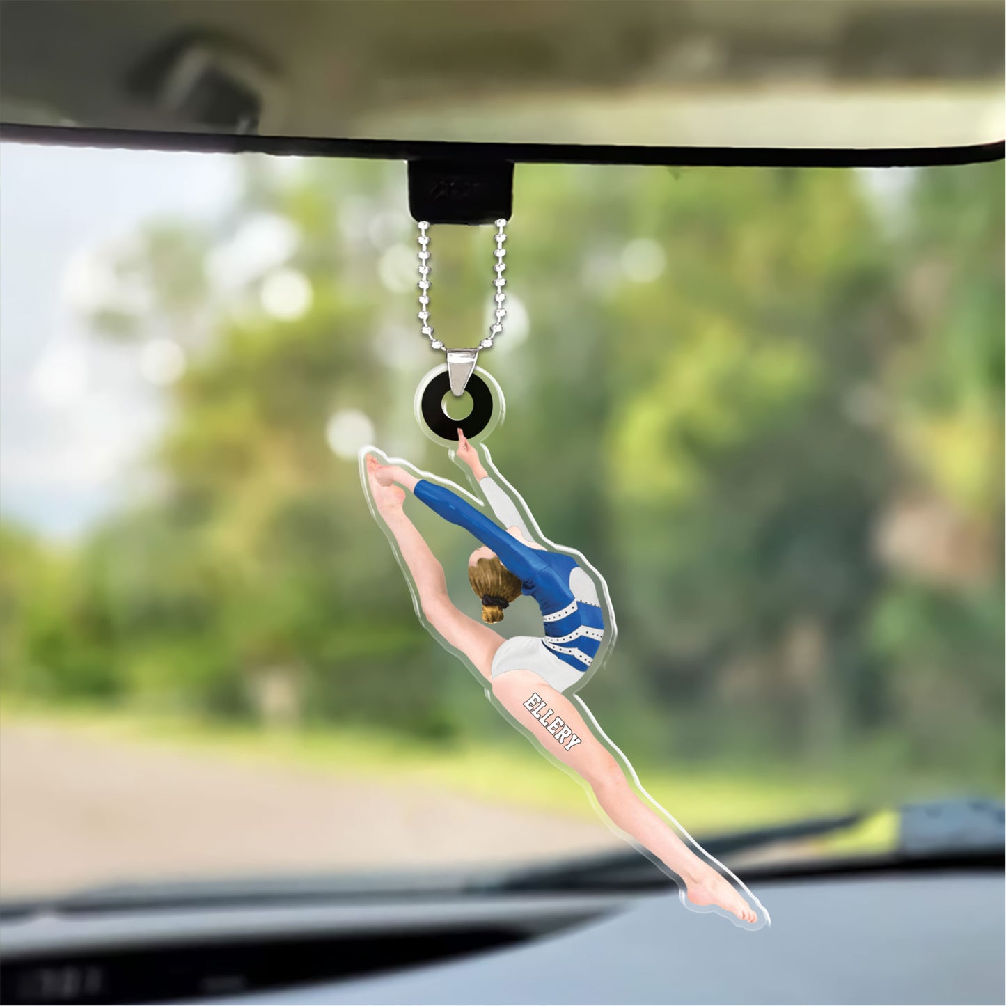 Customized Gymnastics Woman Christmas Acrylic Keychain - Gift For Gymnasts Female - Christmas Tree Decor