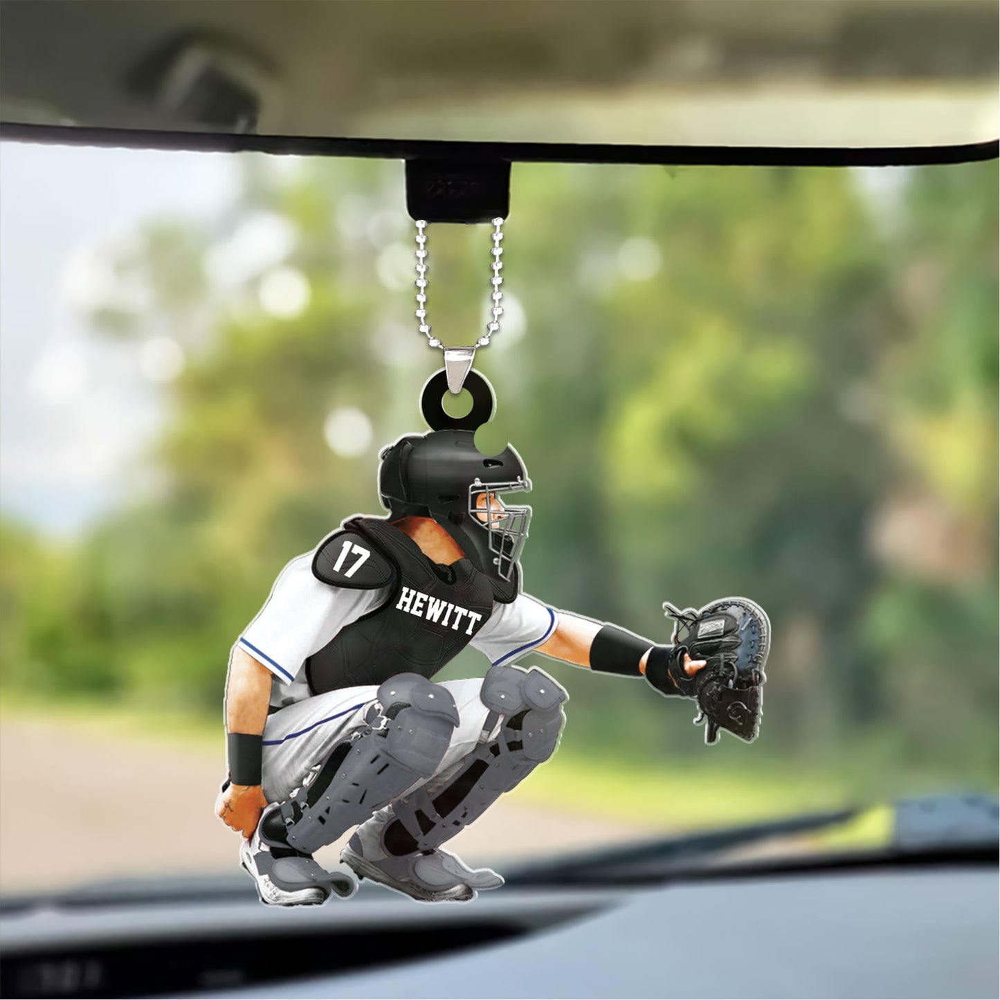 Custom Baseball Acrylic Keychain, Personalized Baseball Men Catcher Acrylic Keychain For Baseball Team, Christmas, New Year