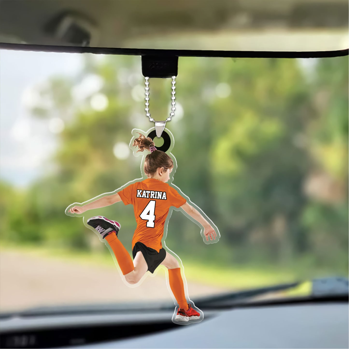 Personalized Little Girl Kid Soccer Players Acrylic Christmas Ornament - Gift For Soccer Lovers, Best Idea Custom Shape Ornament Christmas