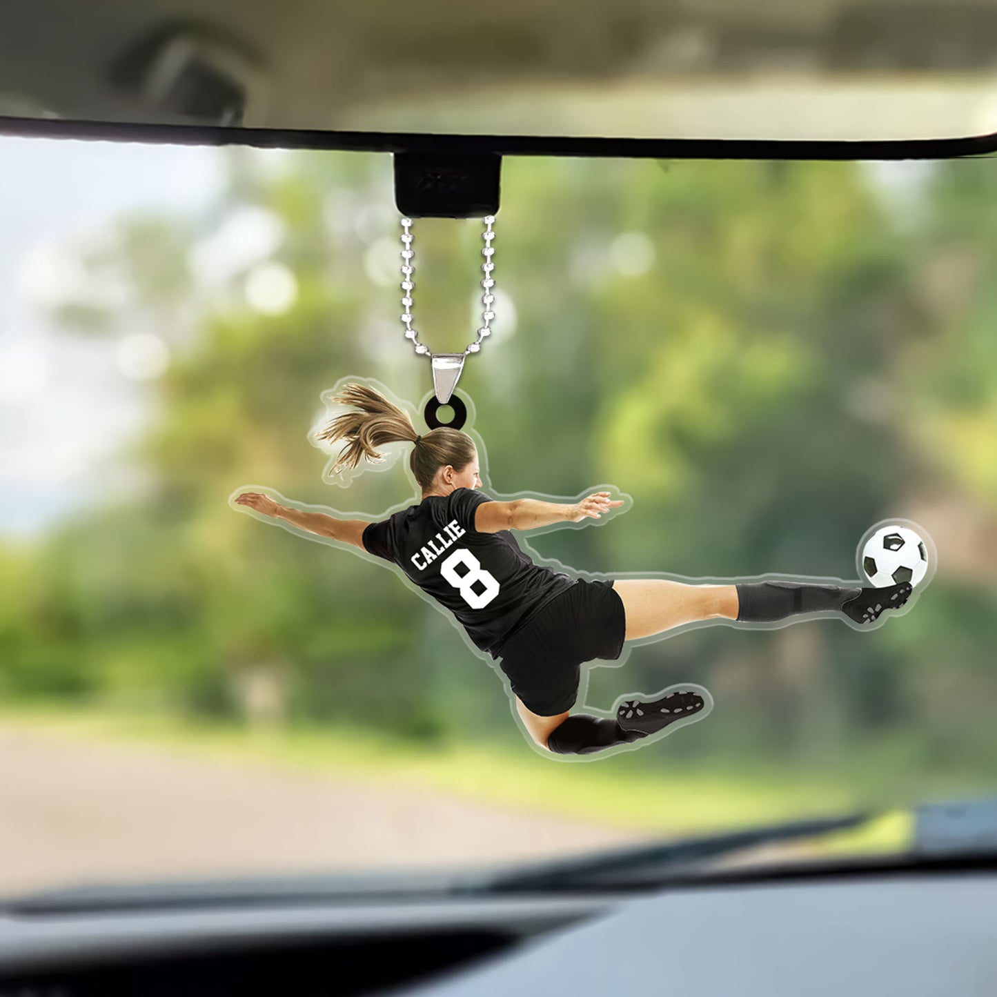 Personalized Girl Soccer Player Acrylic Keychain, Gift For Girl Soccer Players - Best Custom Shape Acrylic Keychain Christmas Decor