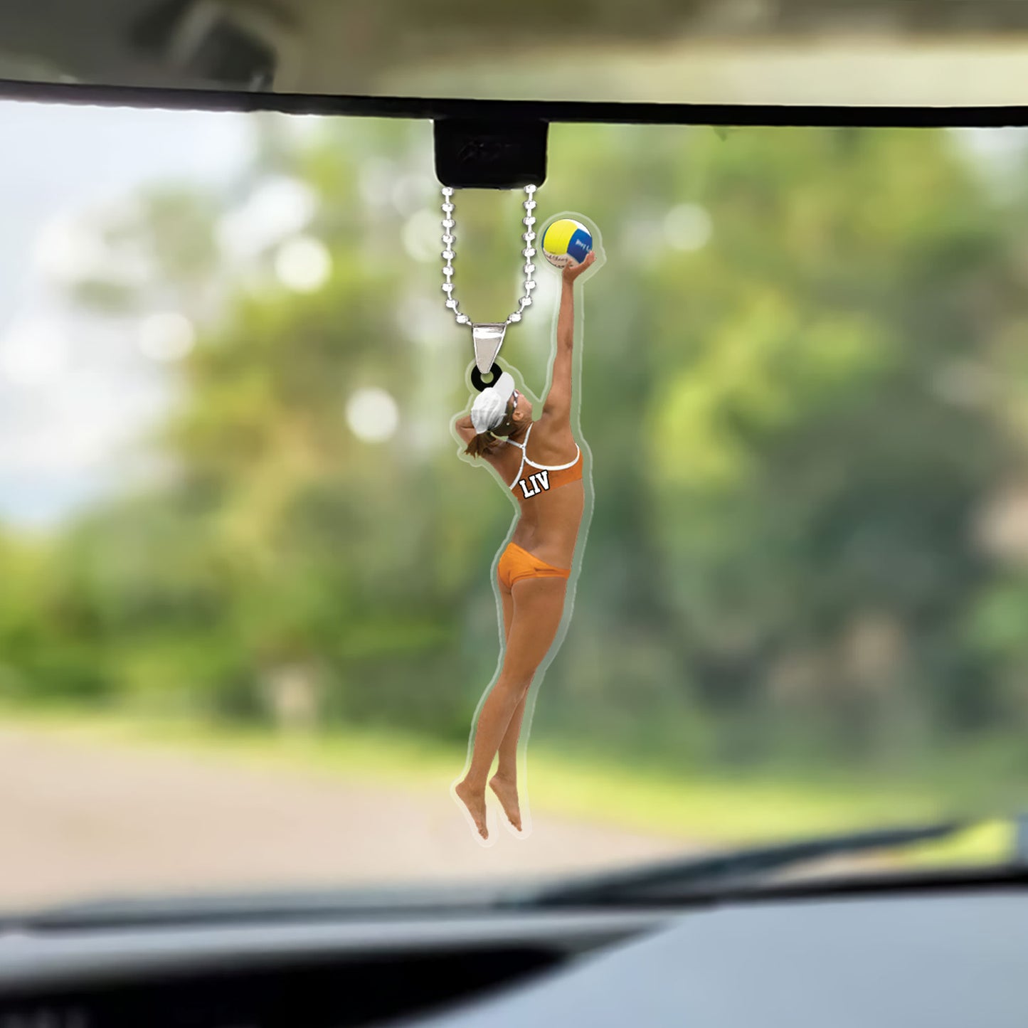 Custom Volleyball Acrylic Christmas Ornament, Personalized Beach Volleyball With Girl Acrylic Ornament For Volleyball Lover, Christmas