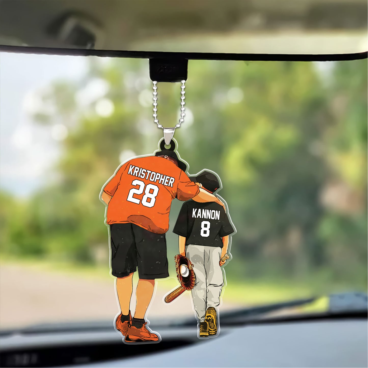 Customized Photo Baseball Players Christmas Acrylic Keychain Gift For Baseball Lovers - Gift For Baseball Players, Dad, Son, Coach