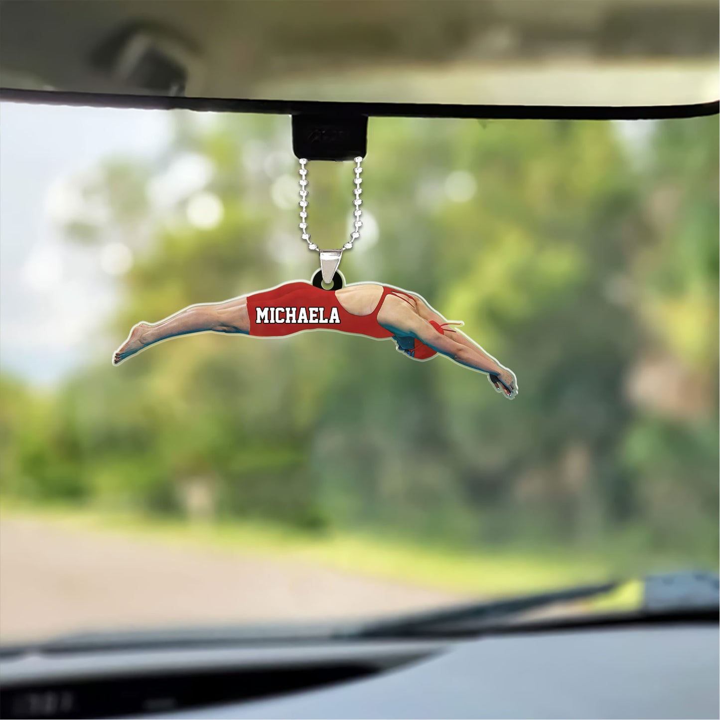 Personalized Girl, Female Swimmer Acrylic Keychain, Gift For Swimming Lovers, Swimmer - Best Custom Shape Acrylic Keychain Decor Christmas