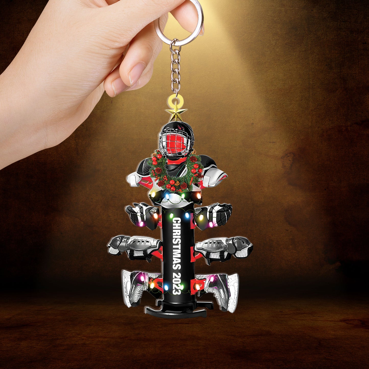 Custom Name Hockey Equipment Drying Stand Christmas Car Ornament Gift For Hockey Lover - Christmas Car Ornament Tree Decor