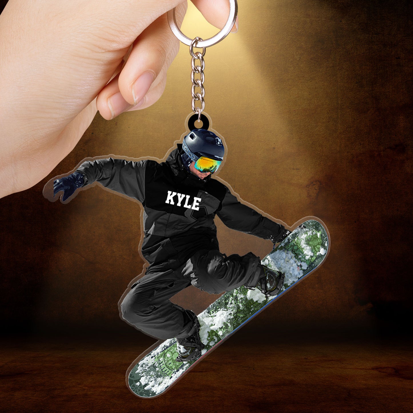 Personalized Snowboarding Athletes, Skis Christmas Ornament - Best Custom Shape Acrylic Ornament Christmas