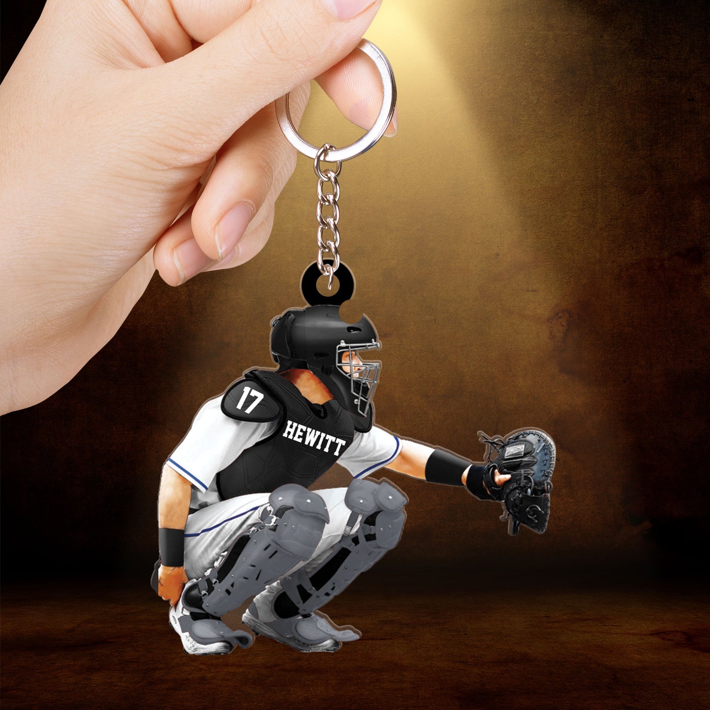 Custom Baseball Acrylic Ornament, Personalized Baseball Men Catcher Acrylic Ornament For Baseball Team, Christmas, New Year