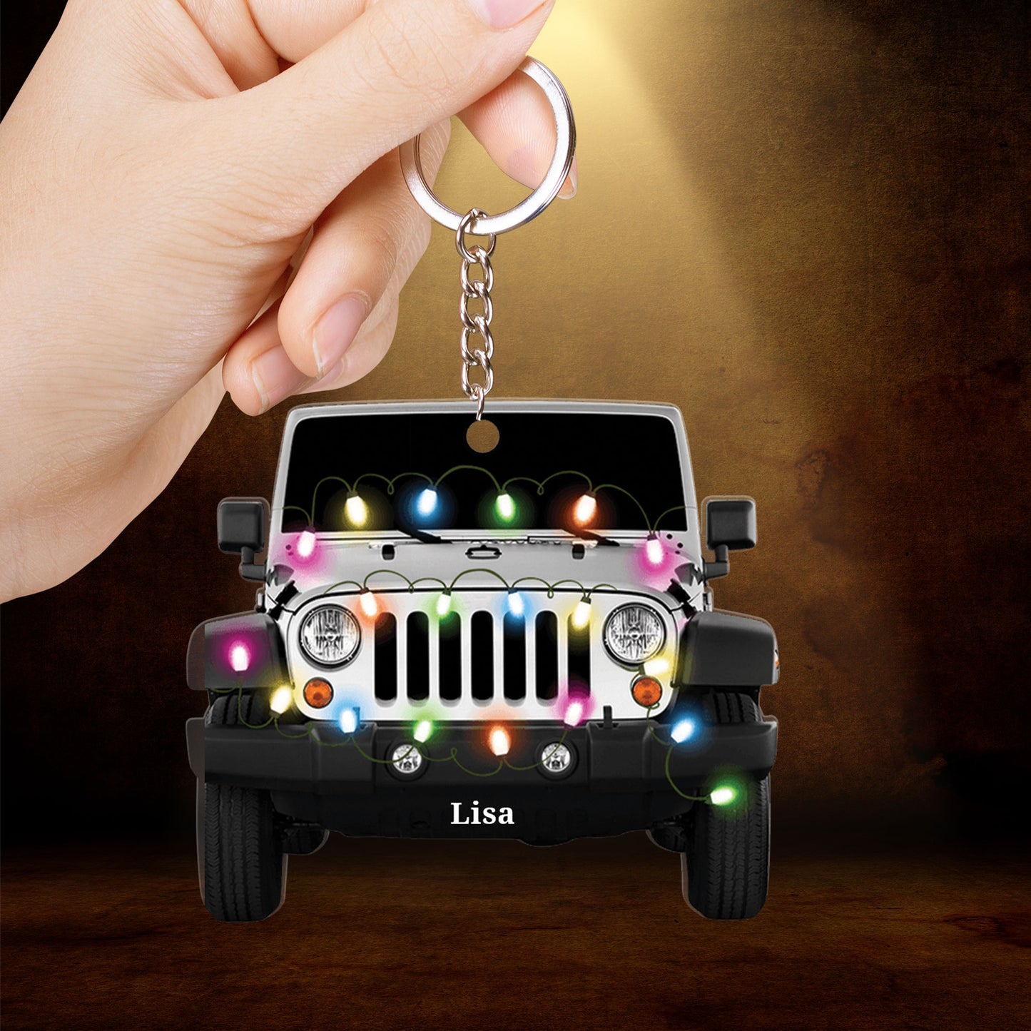 Personalized Jeep Car Acrylic Christmas Ornament, Custom Shape Ornament Decor, Car Lover Ornament