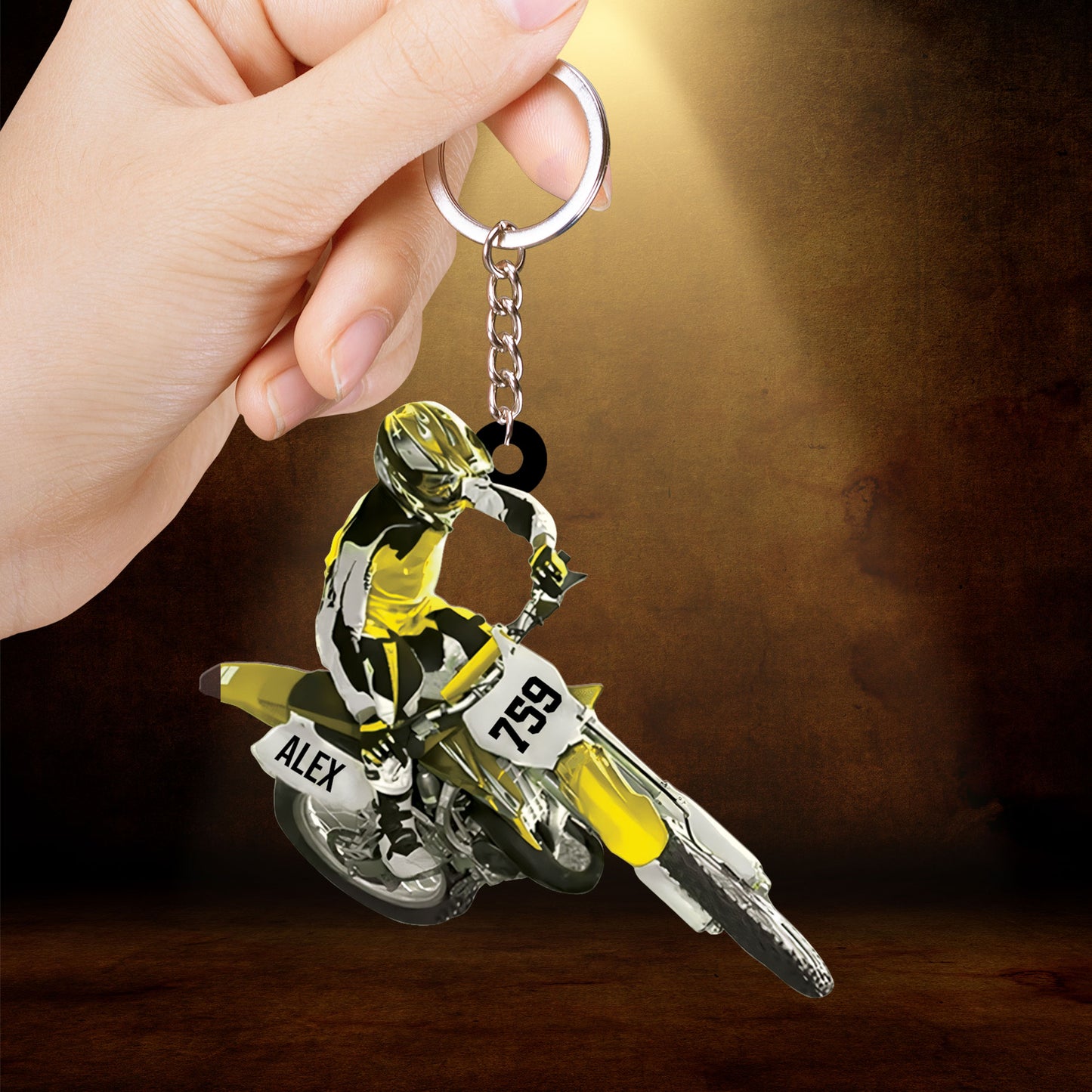 Personalized Motocross Dirt Bike Christmas Car Ornament, Custom Name and Number Motocross Car Ornament