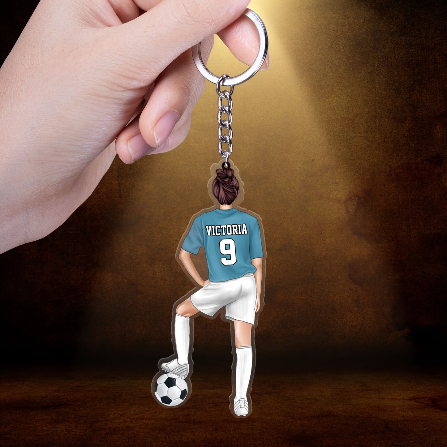 Customized Soccer Female Players Christmas Acrylic Keychain, Soccer Team Gift For Daughter, Football Players, Football Lovers