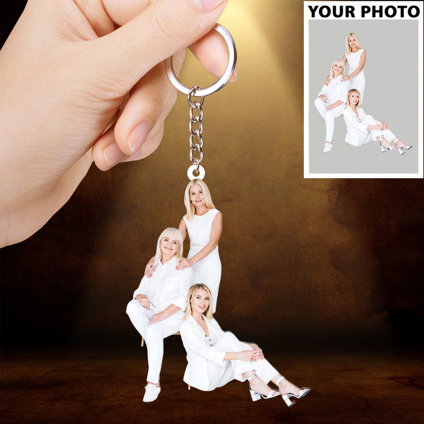 Family Cute Custom Photo Ornament, Custom Photo Shape Acrylic Ornament - Christmas Gift For Family