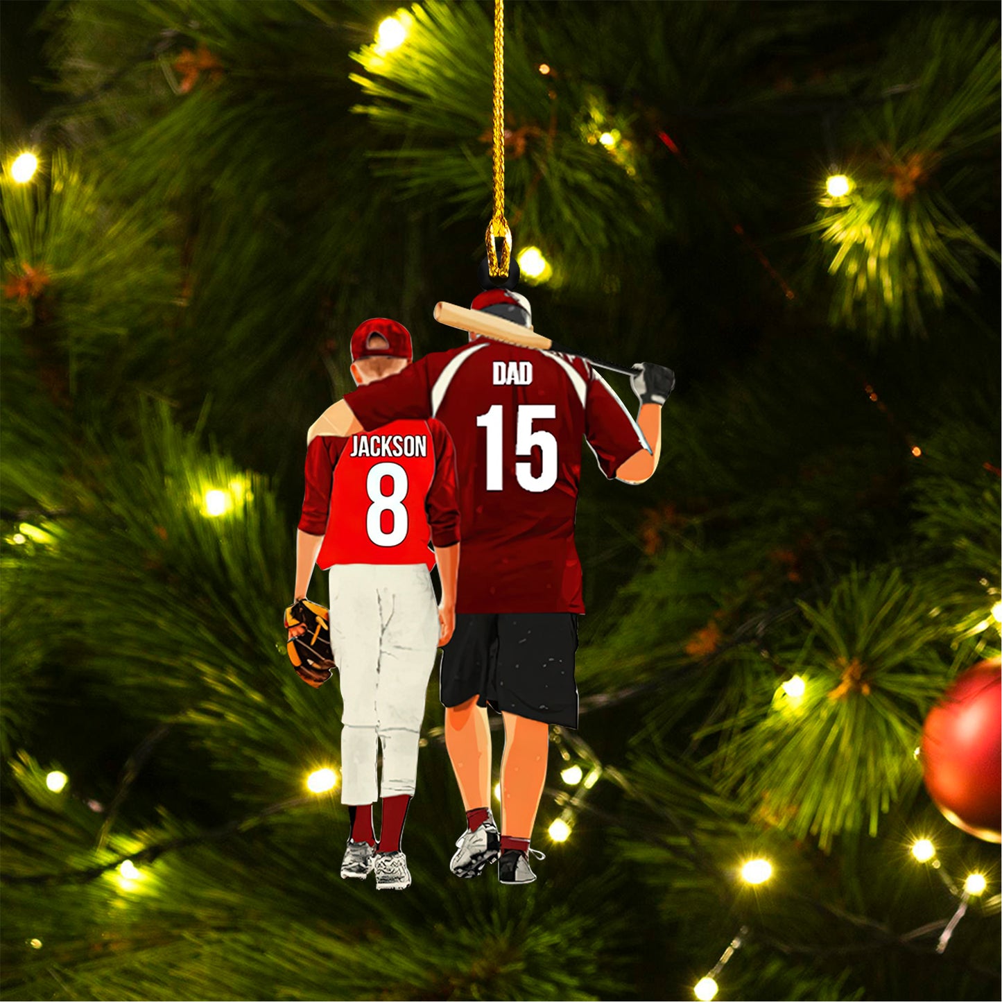 Customized Photo Baseball Acrylic Christmas Acrylic Ornament Gift For Football Lovers - Gift For Baseball Player, Dad, Son, Coach