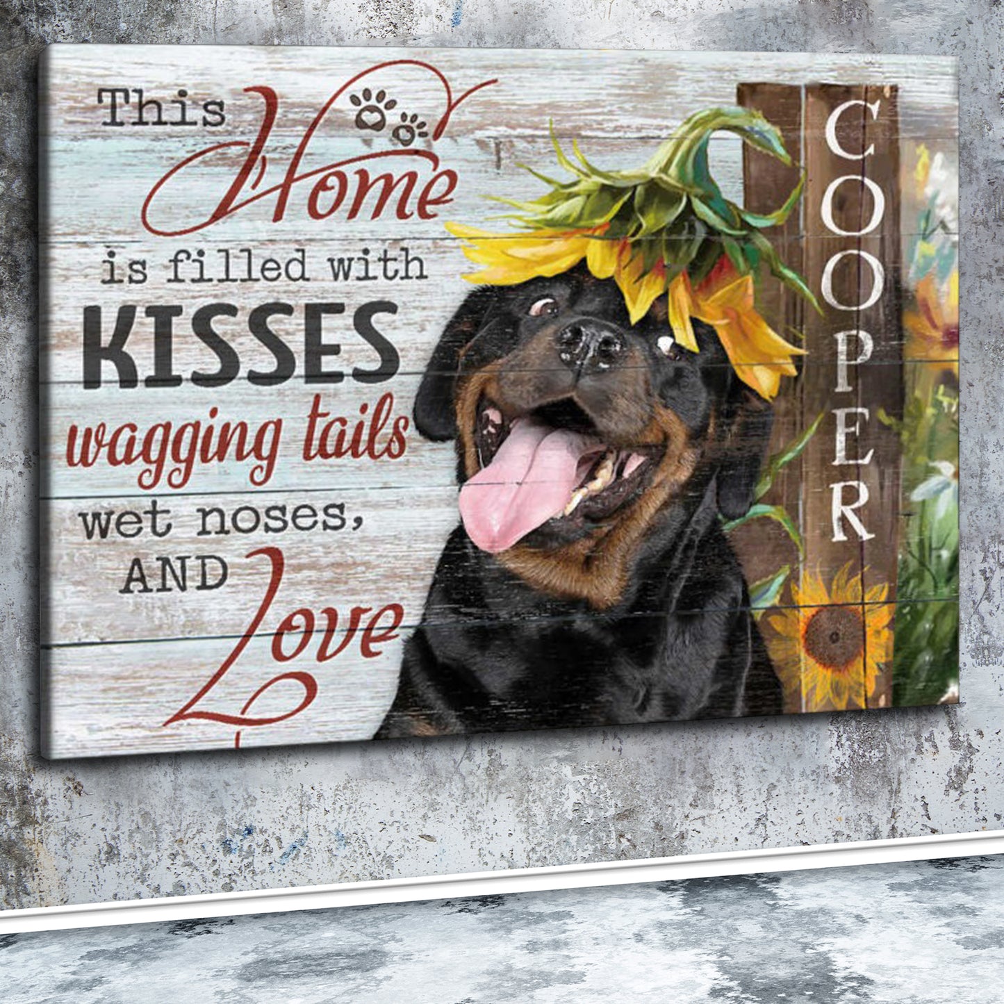 Custom Name & Photo Dog Premium Wrapped Landscape Canvas, This Home Is Filled Personalized Dog Canvas - Perfect Gift For Dog Lovers, Family, Friend