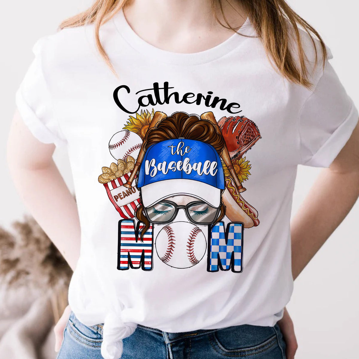 Baseball Mom Shirt Customized Name, The Baseball Mom Perfect Outfit, Best Gift Idea For Her