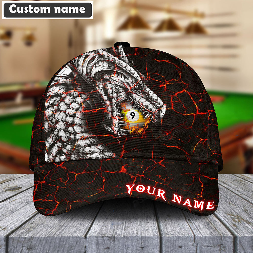 Customized Billiard Cap, Billiard Pools Dragon 9-Ball Personalized Name Hats, Best Billiard Pool Hat For Billiard Players