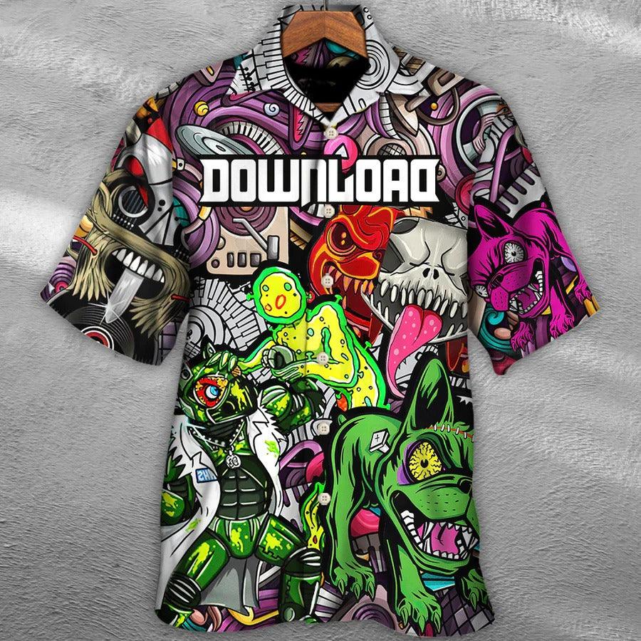 Music Hawaiian Shirt, Music Event Download Festival Hawaiian Shirt, Music Download Aloha Shirt For Men - Perfect Gift For Music Lovers - Amzanimalsgift