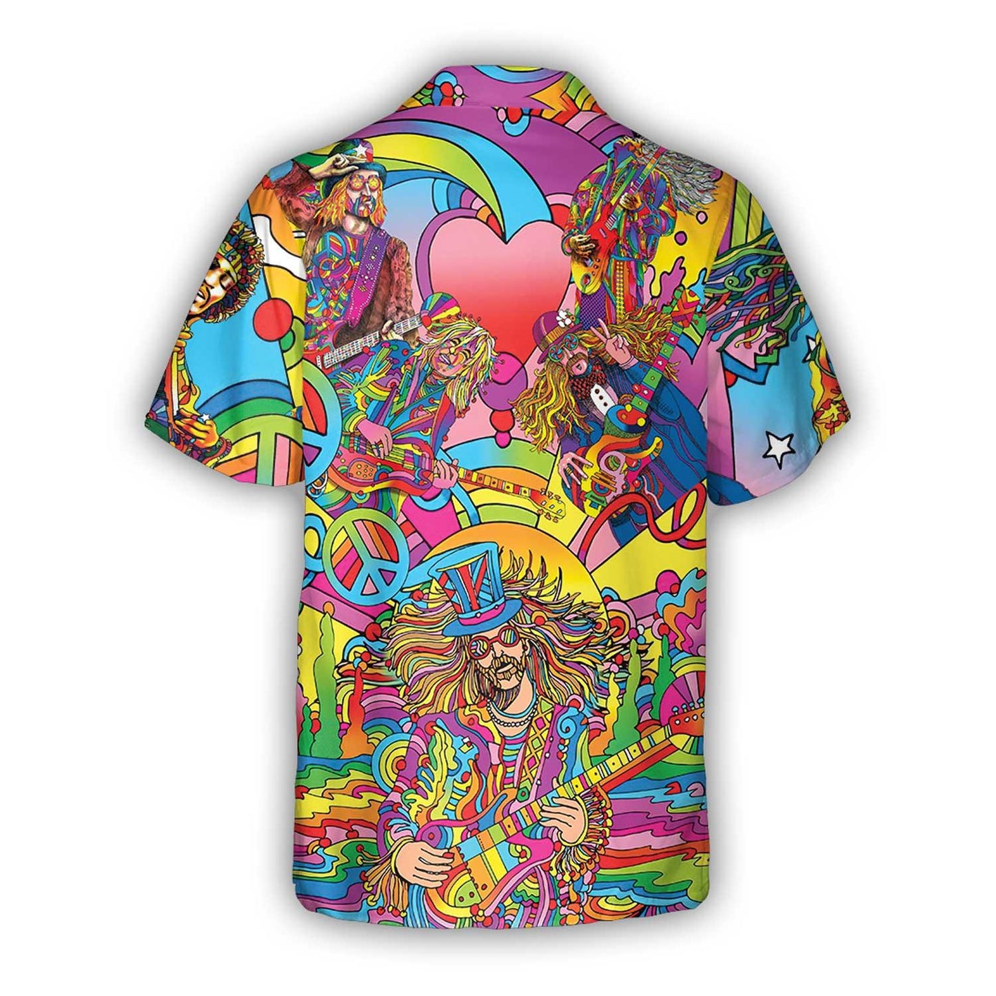Music Hawaiian Shirt, Music Guitar Psychedelic Hawaiian Shirt, Music Hippie Musician Aloha Shirt For Men And Women - Perfect Gift For Music Lovers - Amzanimalsgift