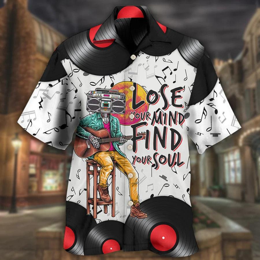 Music Hawaiian Shirt, Music Radio Hawaiian Shirt, Music Stereo Lose My Mind Find Your Soul Aloha Shirt For Men - Perfect Gift For Music Lovers - Amzanimalsgift