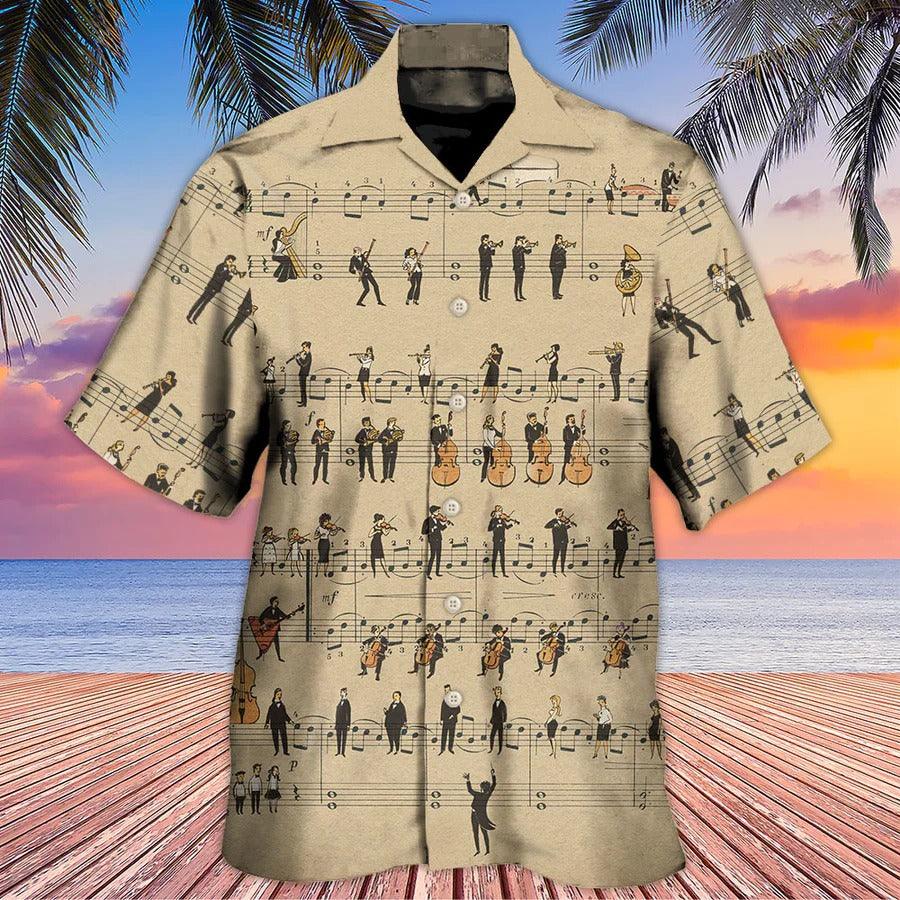 Music Hawaiian Shirt, Music Song Hawaiian Shirt, Music Note Retro Aloha Shirt For Men And Women - Perfect Gift For Music Lovers - Amzanimalsgift