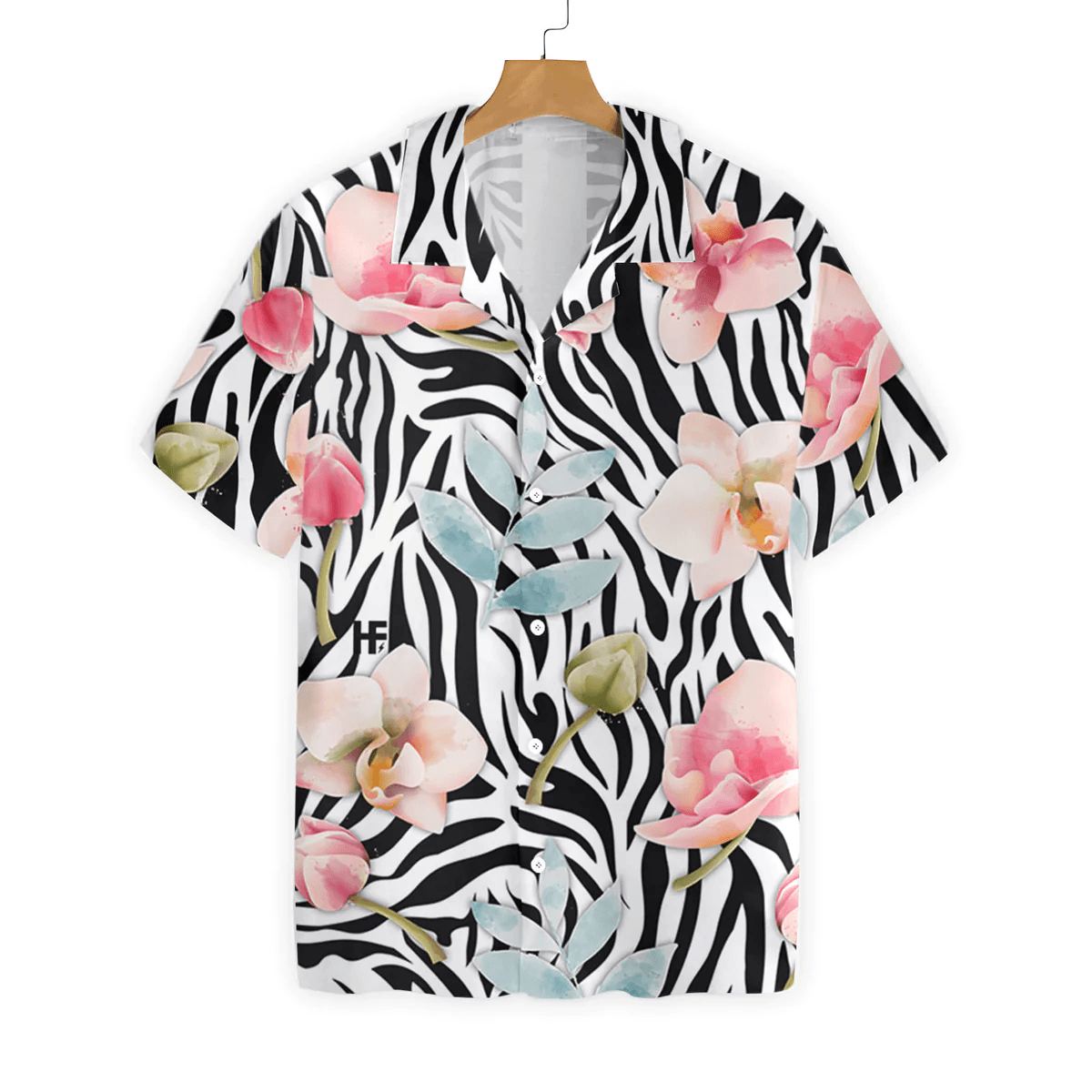 Orchid Zebra Watercolor Painting Art Hawaiian Shirt - Perfect Gift For Zebra Lovers, Husband, Boyfriend, Friend, Family - Amzanimalsgift