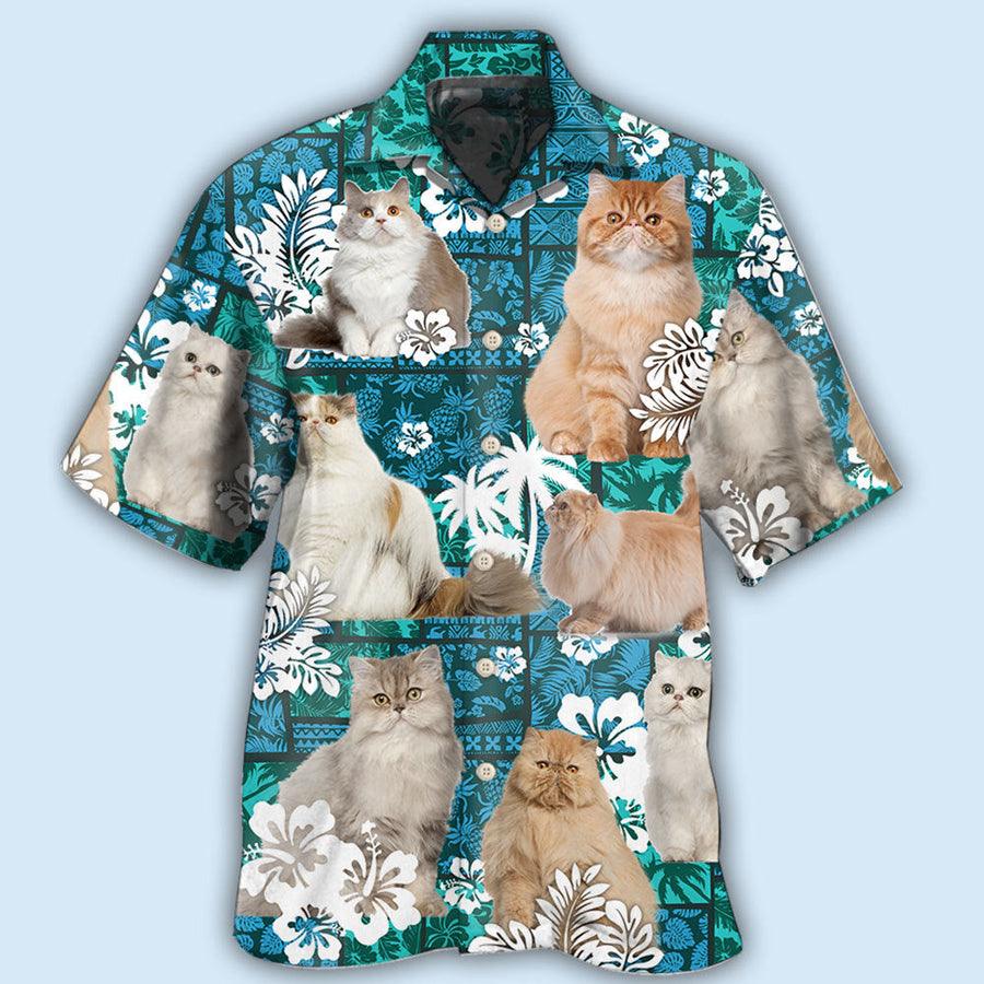 Persian Cat Hawaiian Shirt For Summer, Cat Tropical Style, Best Colorful Cool Cat Hawaiian Shirts Outfit For Men Women, Friend, Team, Cat Lovers - Amzanimalsgift