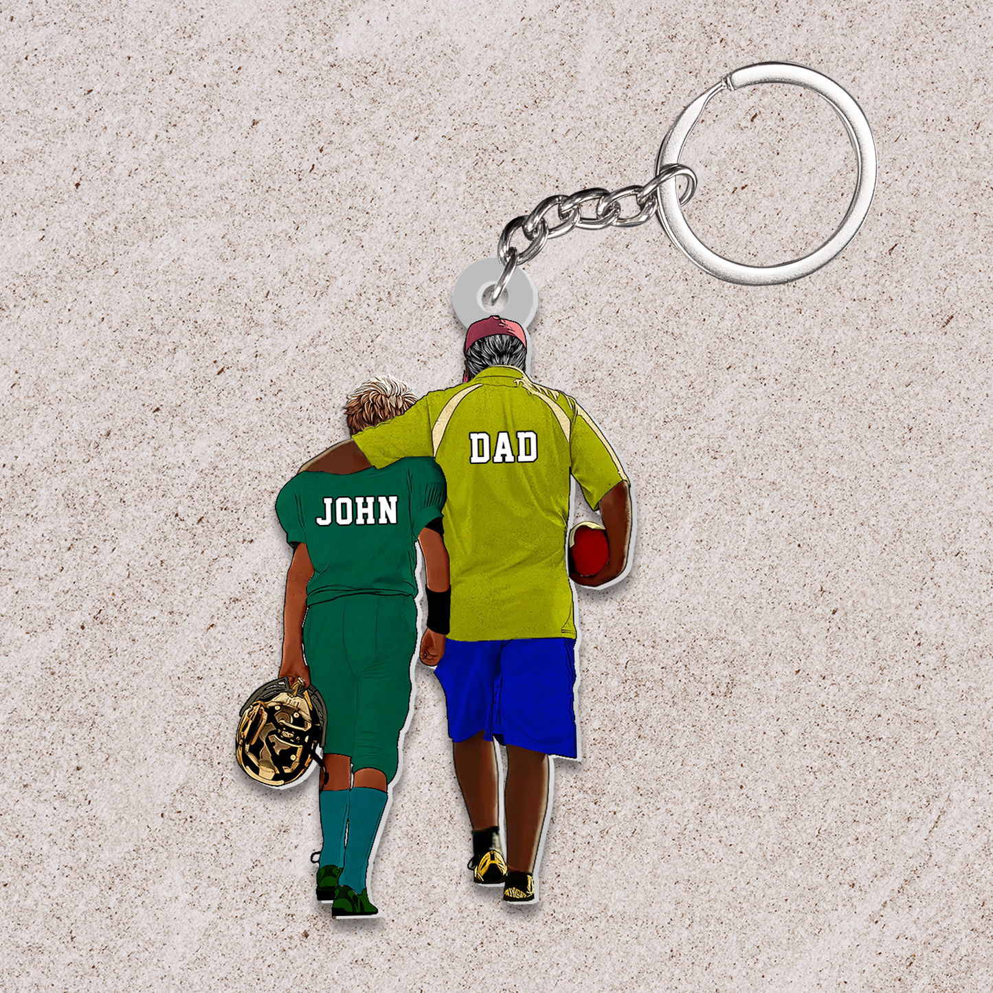 Personalized American Football Son And Dad Coach Acrylic Ornament, Custom Christmas Ornament Gifts For Son, Dad, Coach