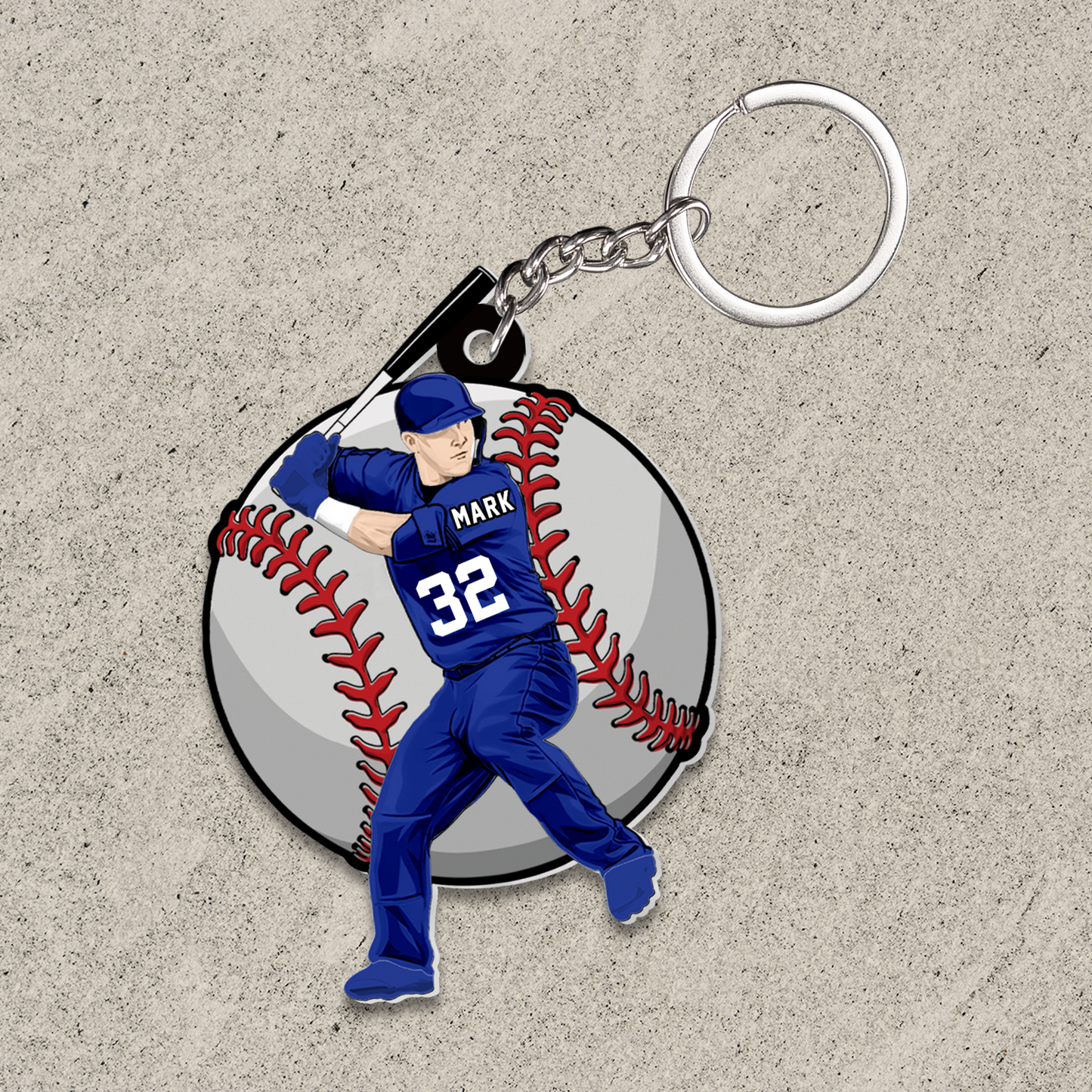Personalized Baseball Player With Ball Flat Acrylic Ornament, Meaningful Christmas Ornament Gift For Grandson, Son