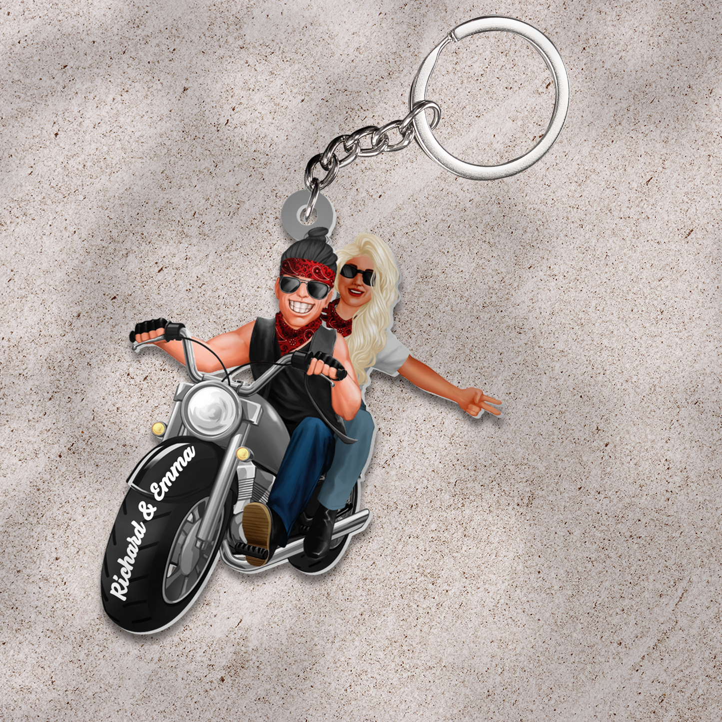 Personalized Biker Couple Acrylic Ornament - Behind Me On My Bike Acrylic Ornament, Couple Ornament Gift