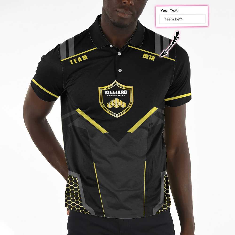 Personalized Billiards Men Polo Shirt, Golden Team Billiards Team Custom Shirt For Men, Best Custom Billiards Gift - Amzanimalsgift