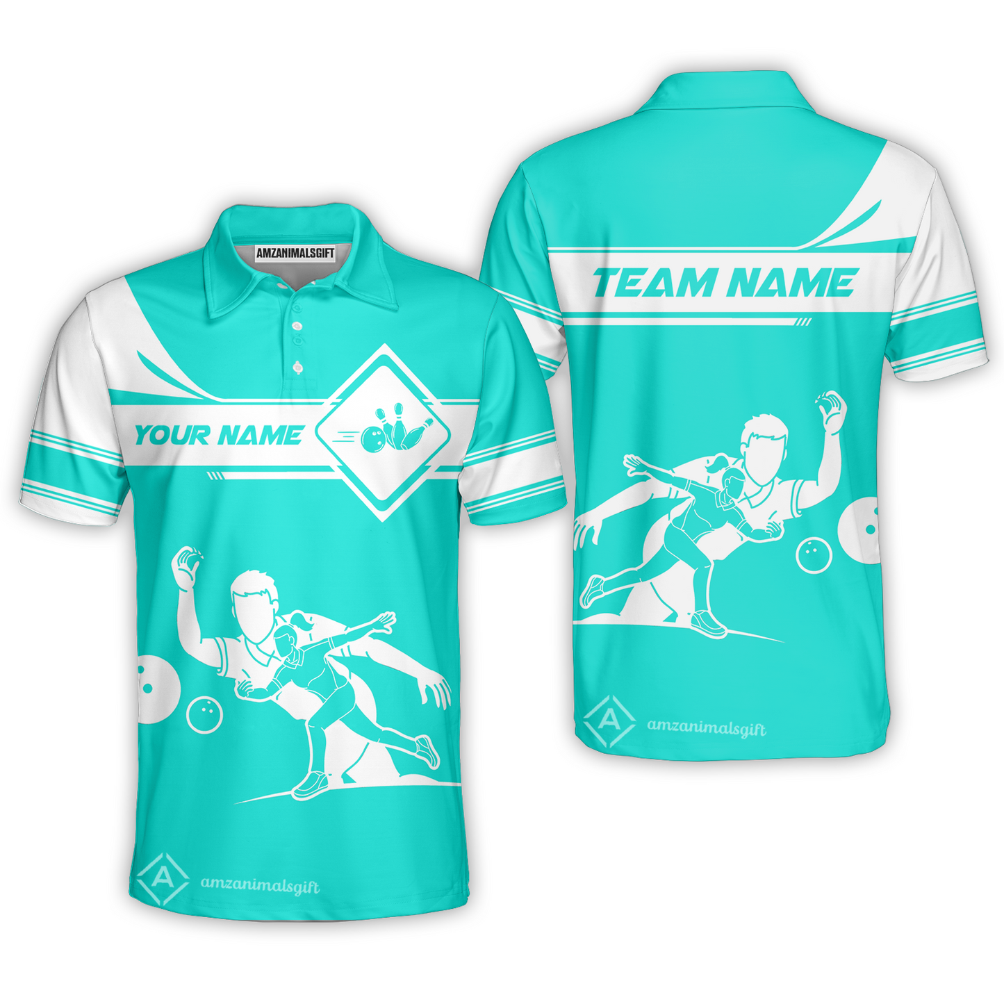 Personalized Bowling Team Polo Shirt, Men And Women Playing Bowling Ball Polo Shirt, Bowling Uniform Multicolor For Bowlers